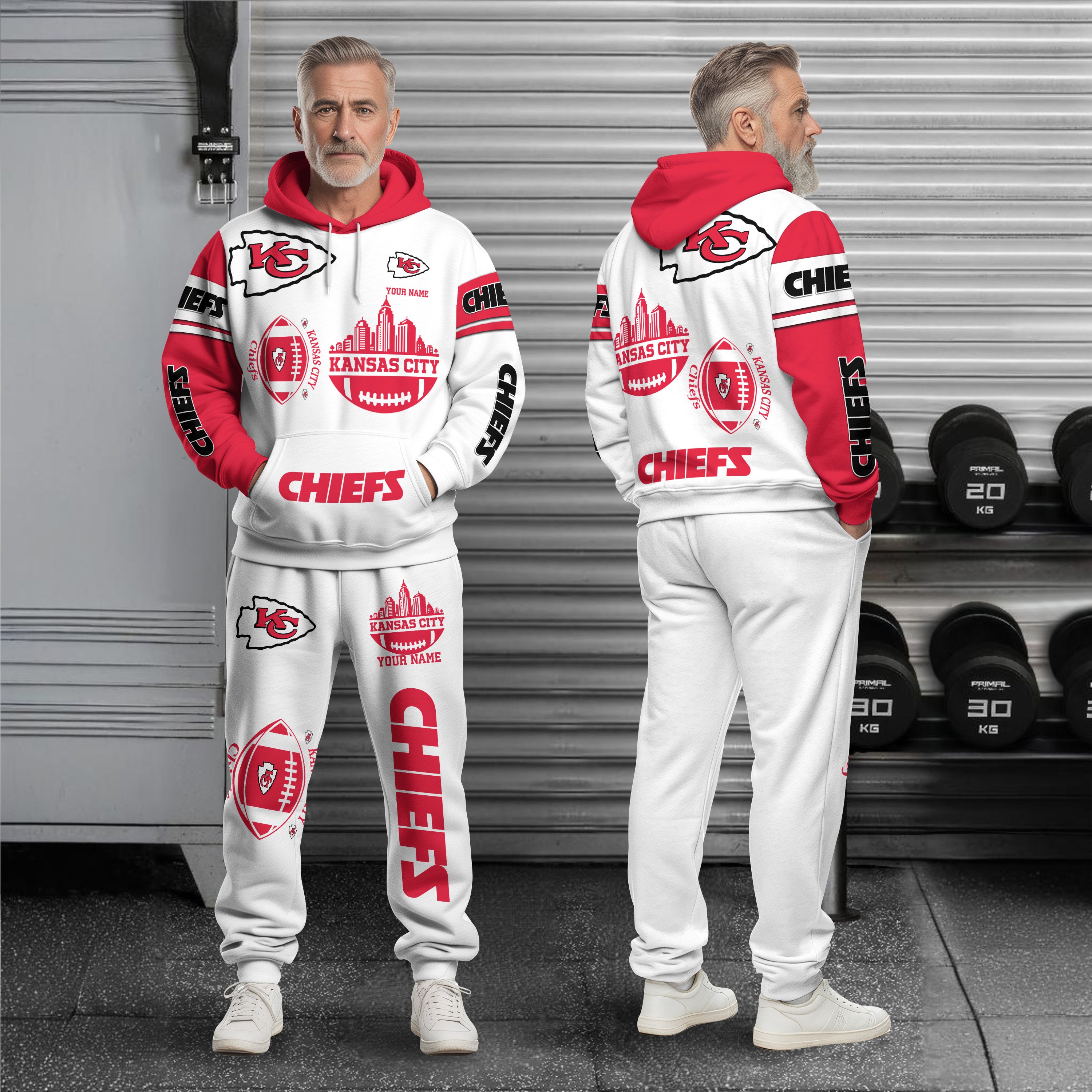 Kansas City Chiefs Combo Hoodie And Sweatpants Custom Name, Gift For Sport EHIVM-10284262N