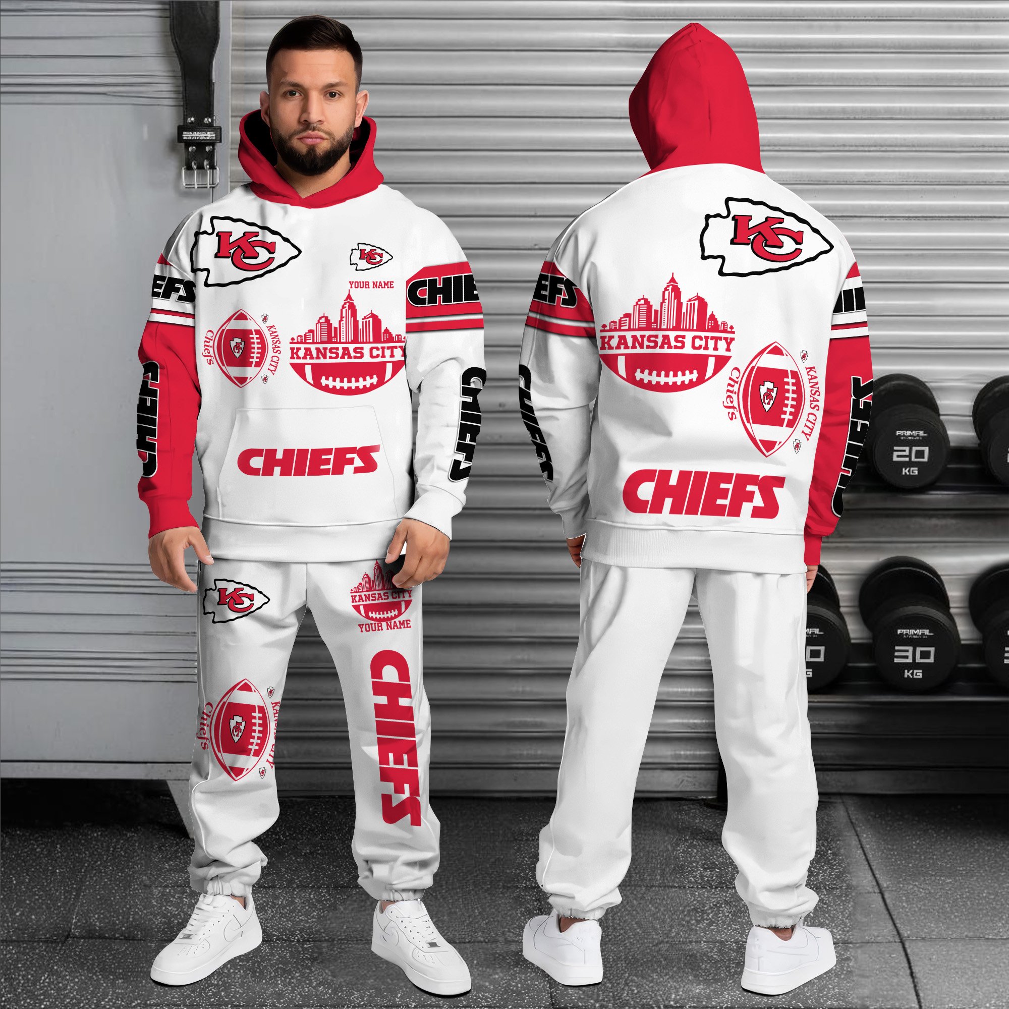 Alternative view of Kansas City Chiefs Combo Hoodie And Sweatpants Custom Name, Gift For Sport EHIVM-10284262N