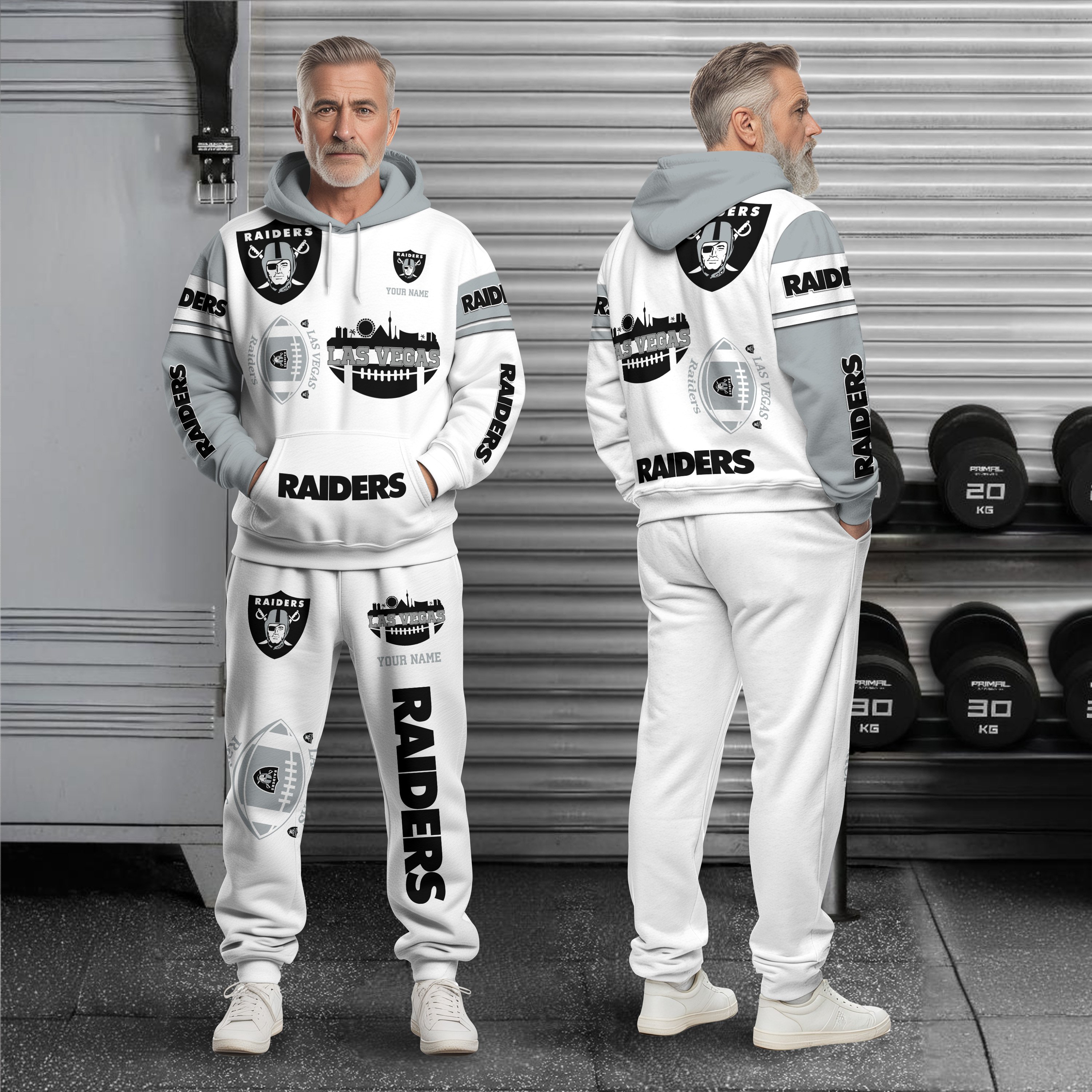 Las Vegas Raiders Combo Hoodie And Sweatpants Custom Name, Gift For Sport EHIVM-10284262N