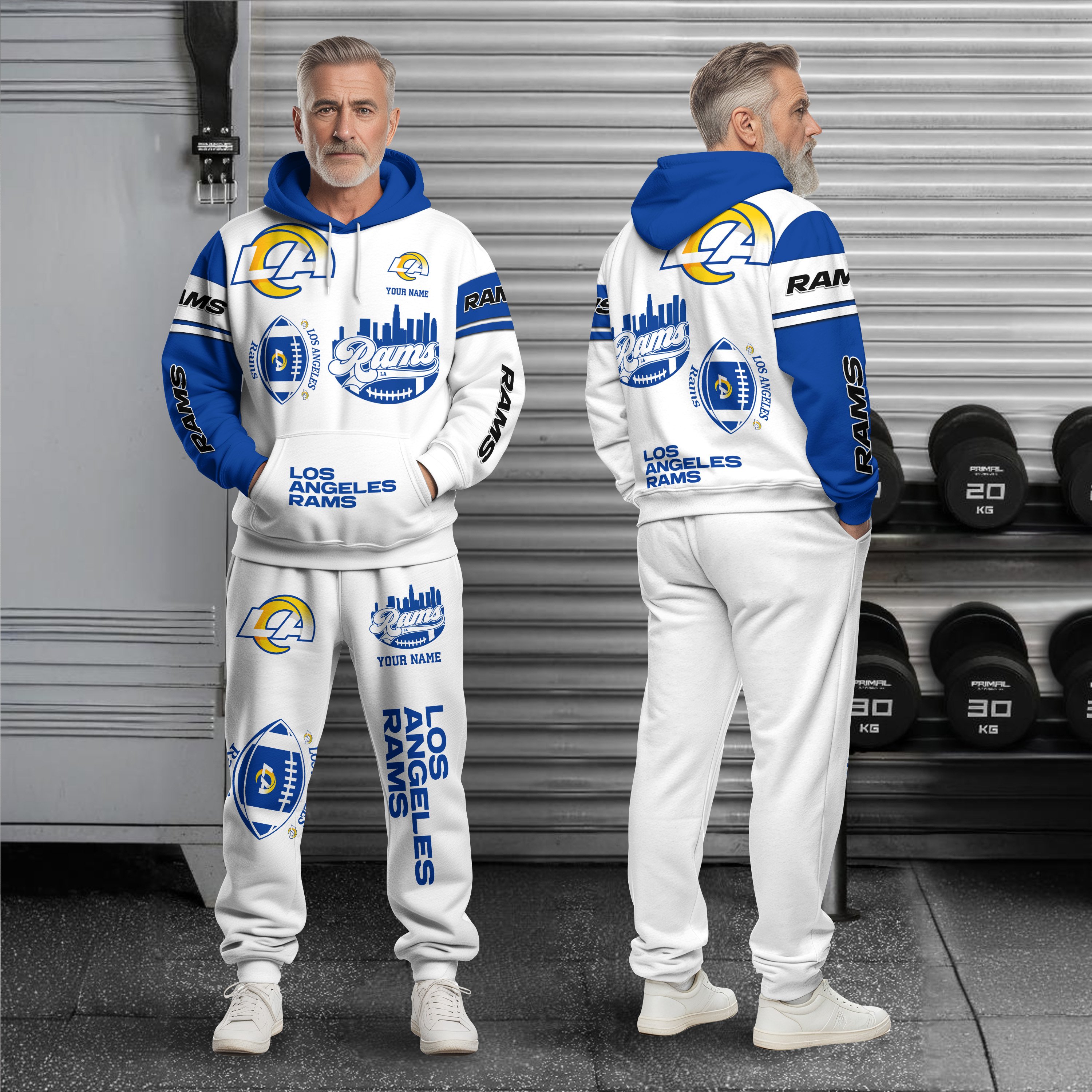 Los Angeles Rams Combo Hoodie And Sweatpants Custom Name, Gift For Sport EHIVM-10284262N