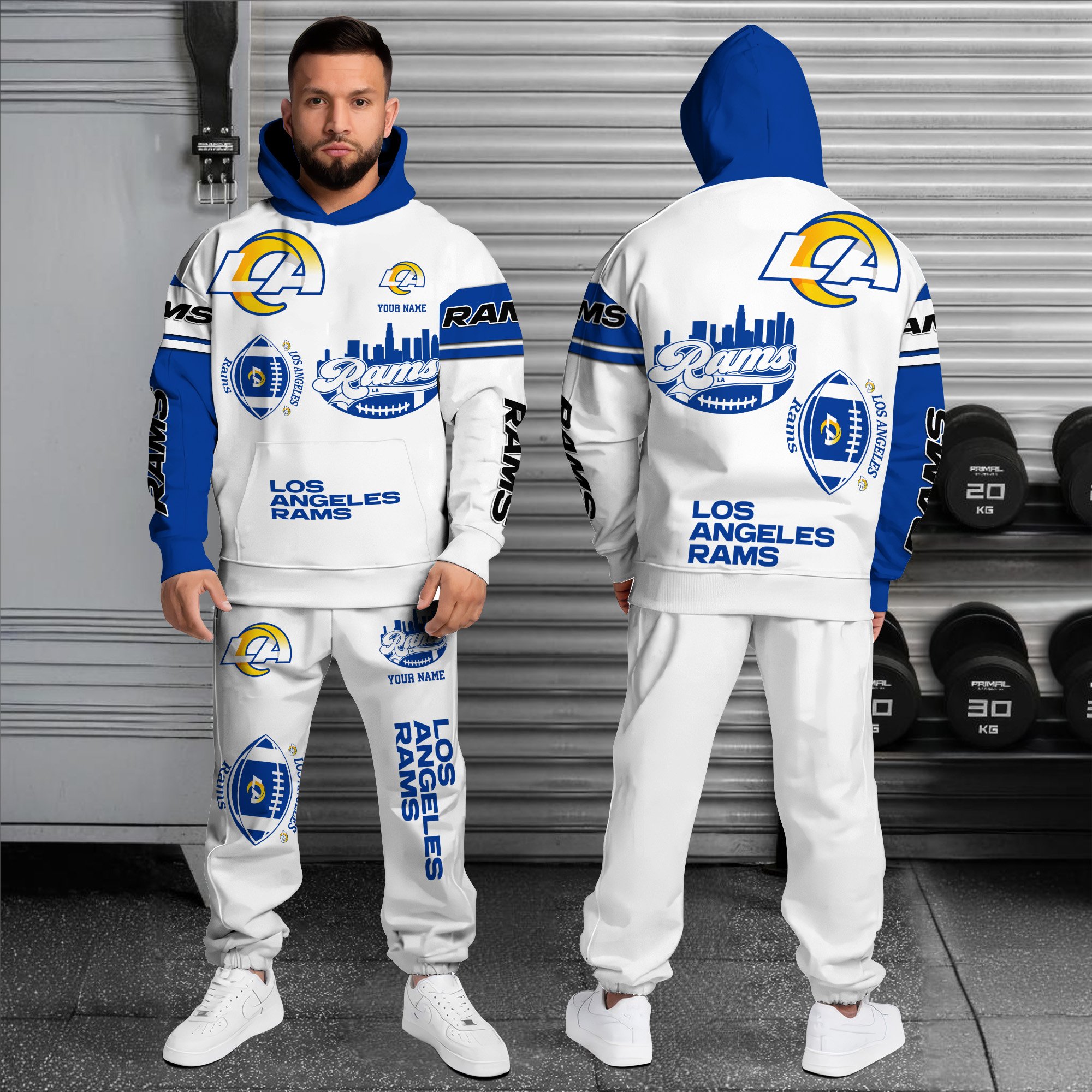Alternative view of Los Angeles Rams Combo Hoodie And Sweatpants Custom Name, Gift For Sport EHIVM-10284262N