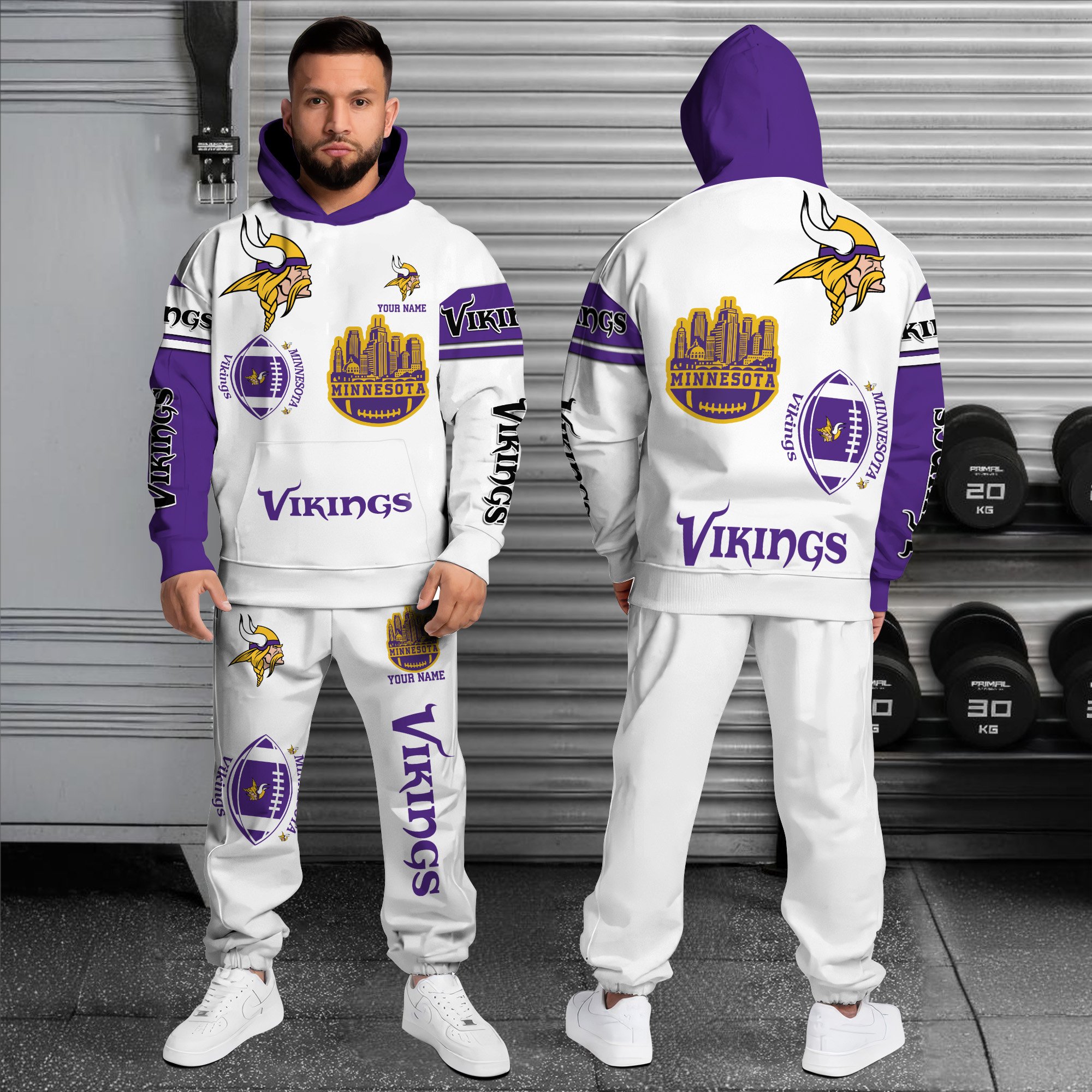 Alternative view of Minnesota Vikings Combo Hoodie And Sweatpants Custom Name, Gift For Sport EHIVM-10284262N