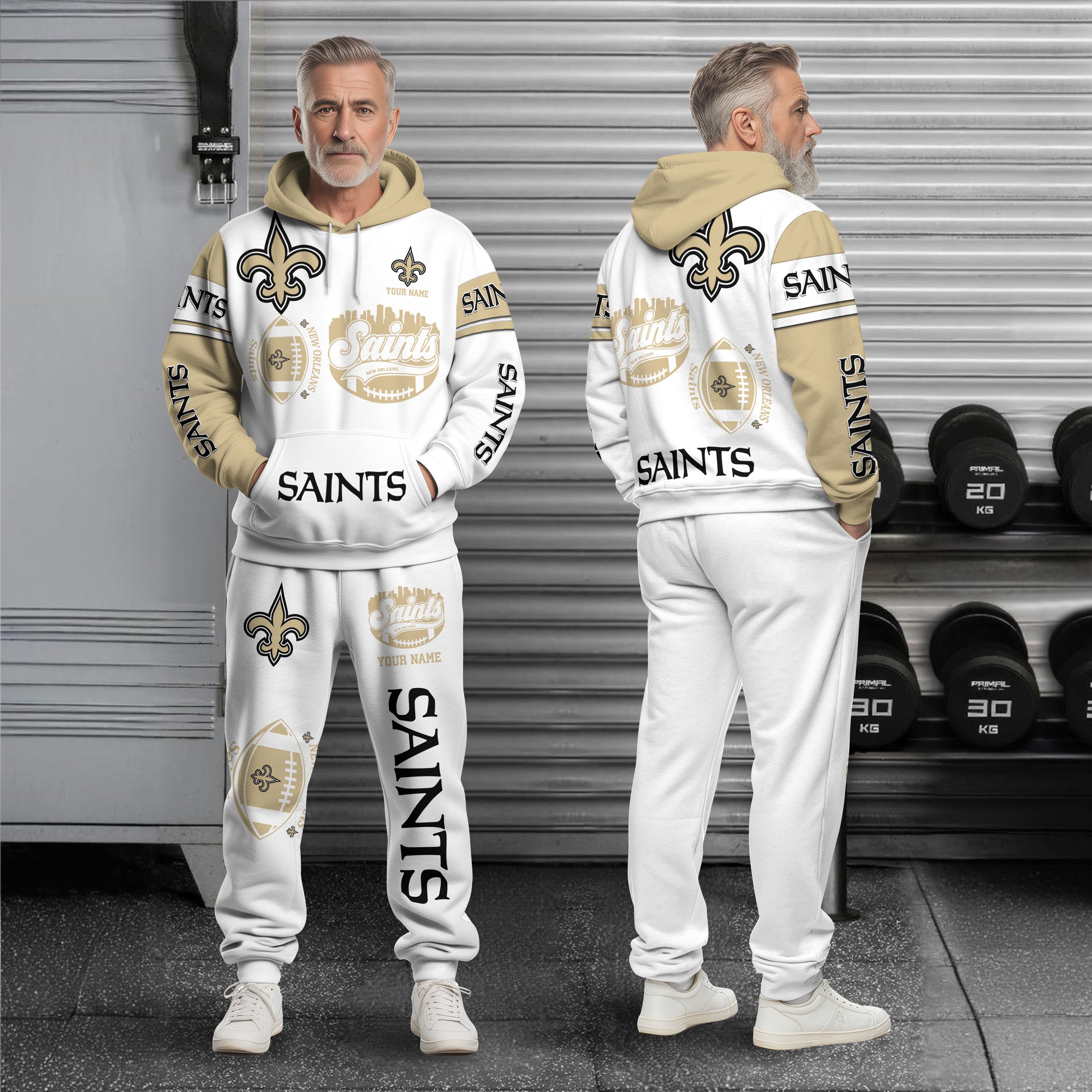 New Orleans Saints Combo Hoodie And Sweatpants Custom Name, Gift For Sport EHIVM-10284262N