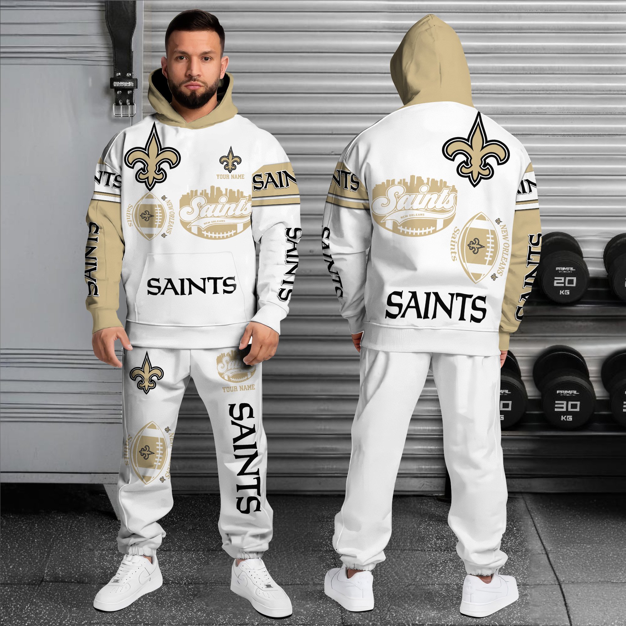 Alternative view of New Orleans Saints Combo Hoodie And Sweatpants Custom Name, Gift For Sport EHIVM-10284262N