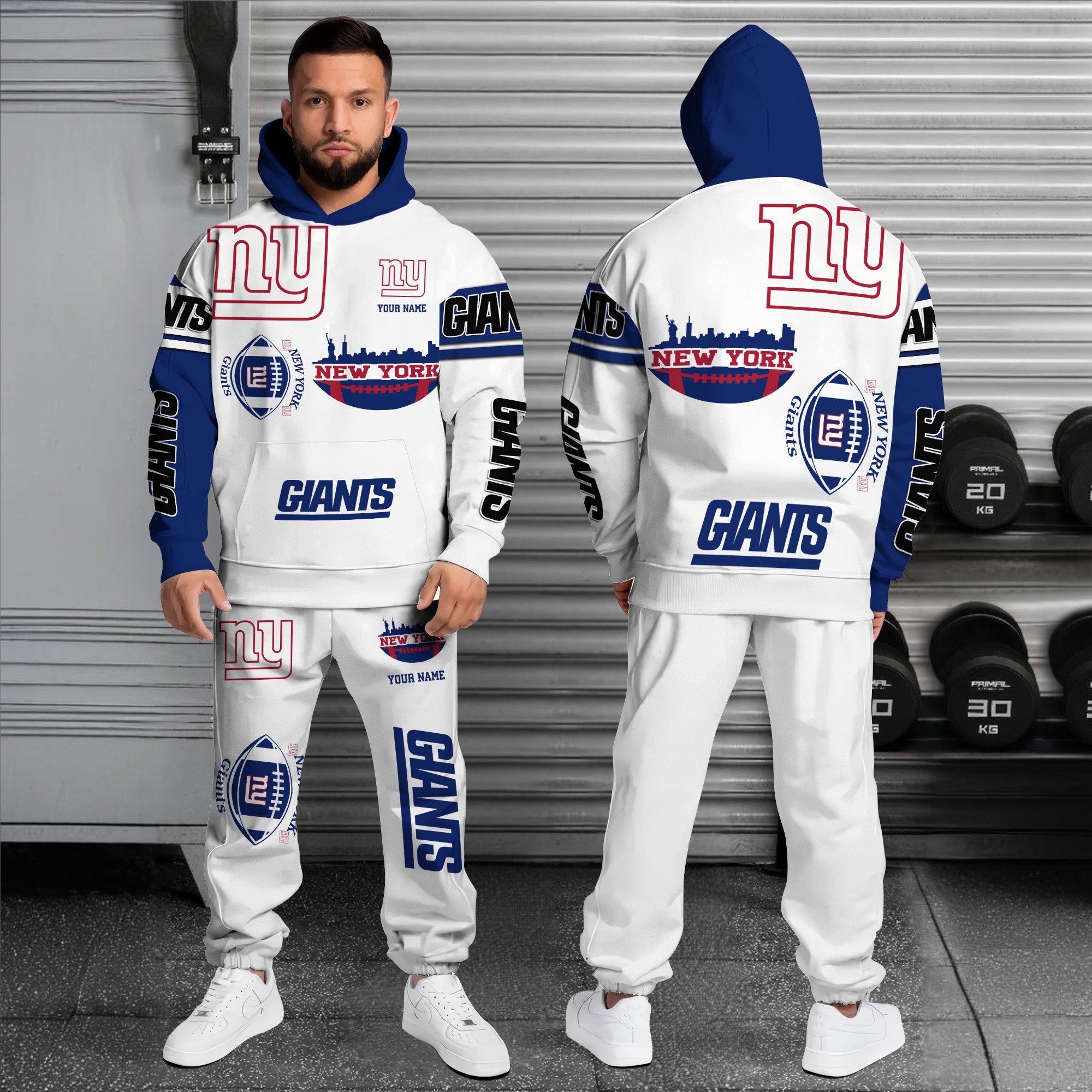 Alternative view of New York Giants Combo Hoodie And Sweatpants Custom Name, Gift For Sport EHIVM-10284262N