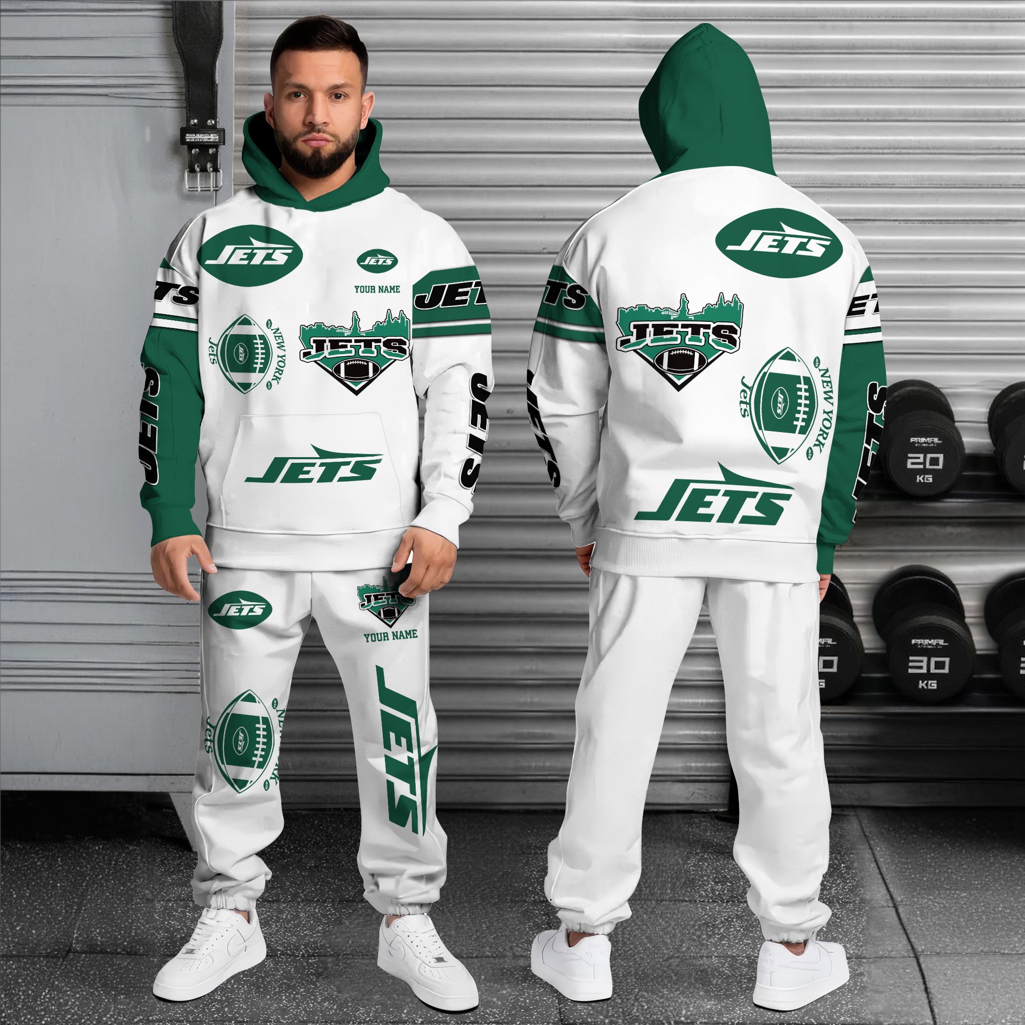 Alternative view of New York Jets Combo Hoodie And Sweatpants Custom Name, Gift For Sport EHIVM-10284262N