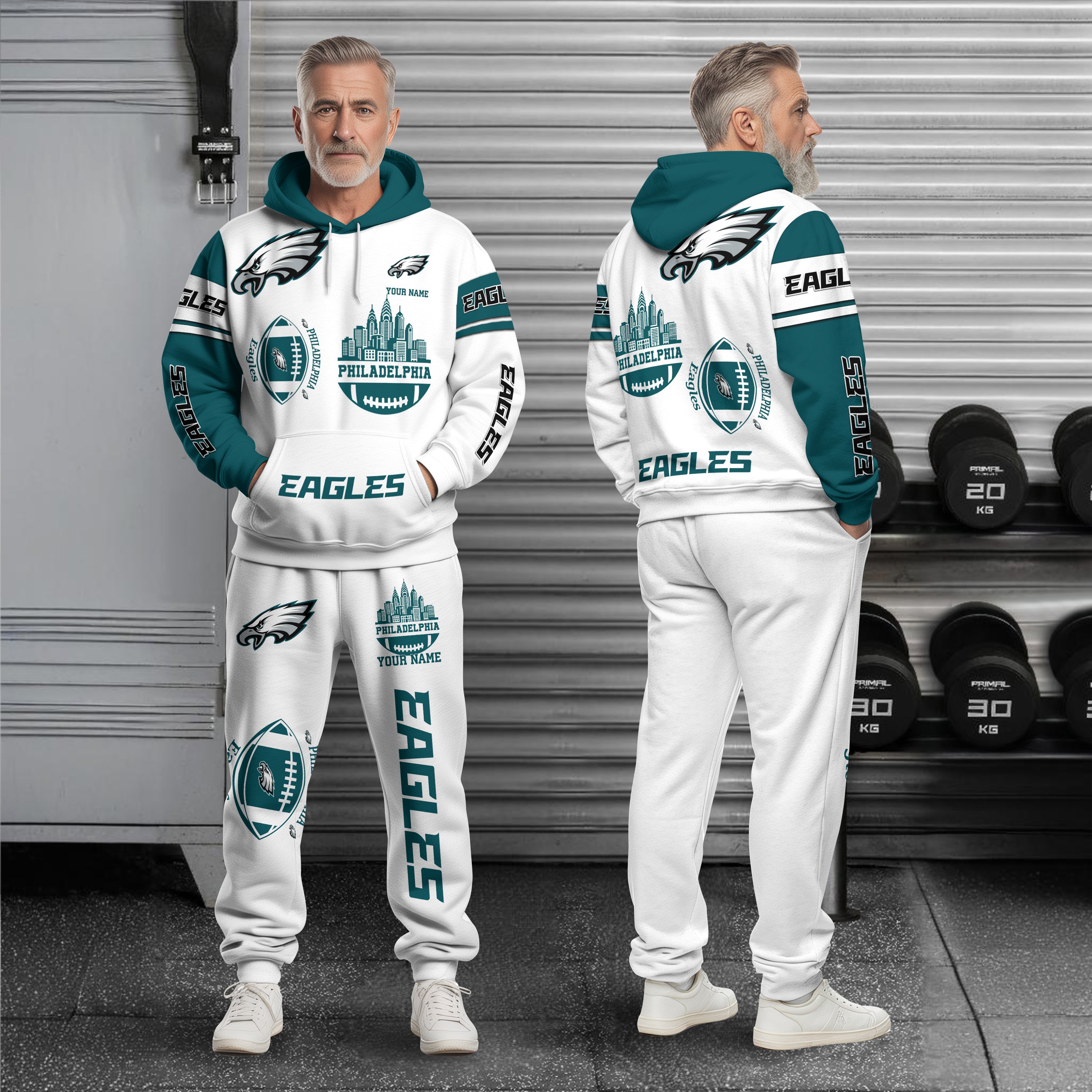 Philadelphia Eagles Combo Hoodie And Sweatpants Custom Name, Gift For Sport EHIVM-10284262N