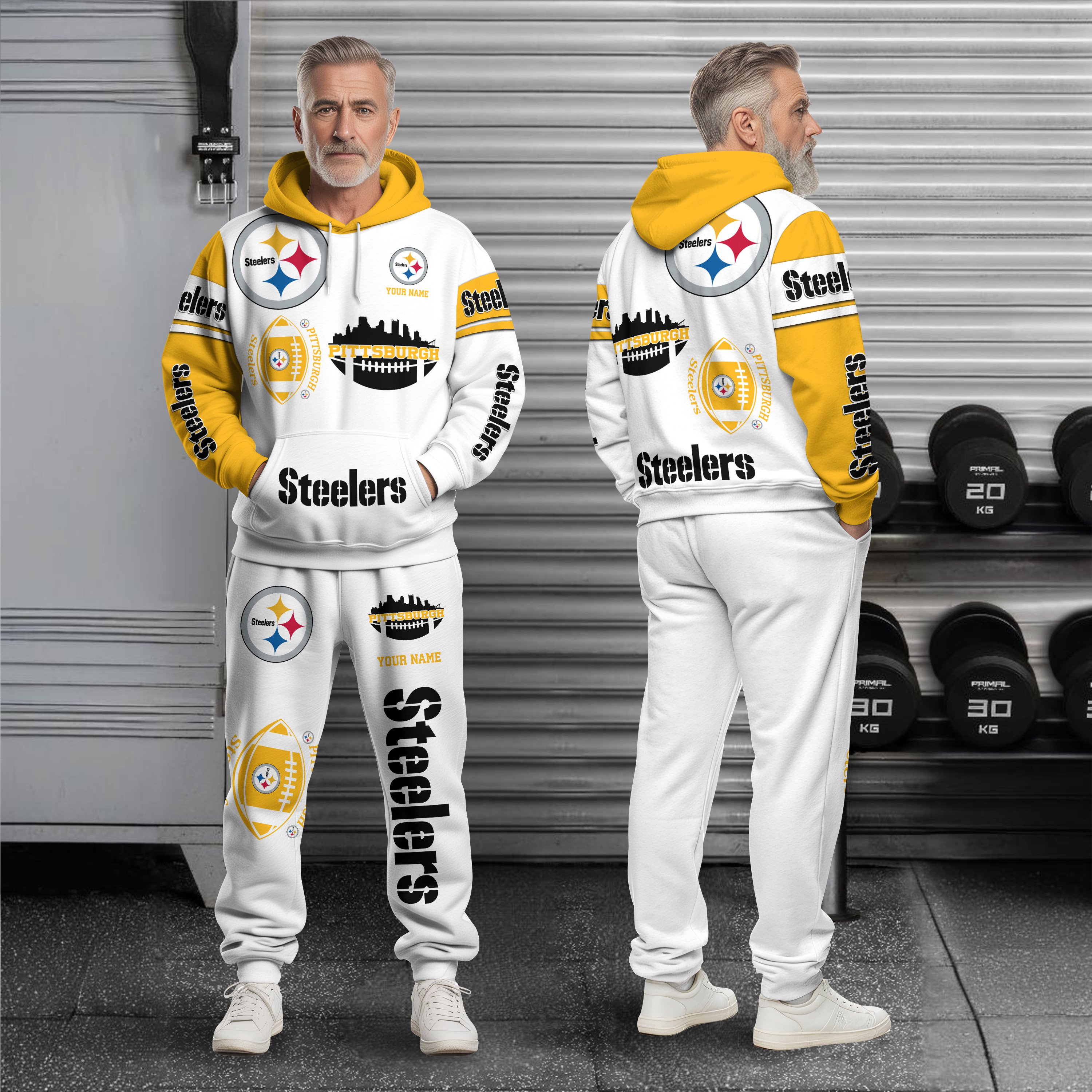 Pittsburgh Steelers Combo Hoodie And Sweatpants Custom Name, Gift For Sport EHIVM-10284262N