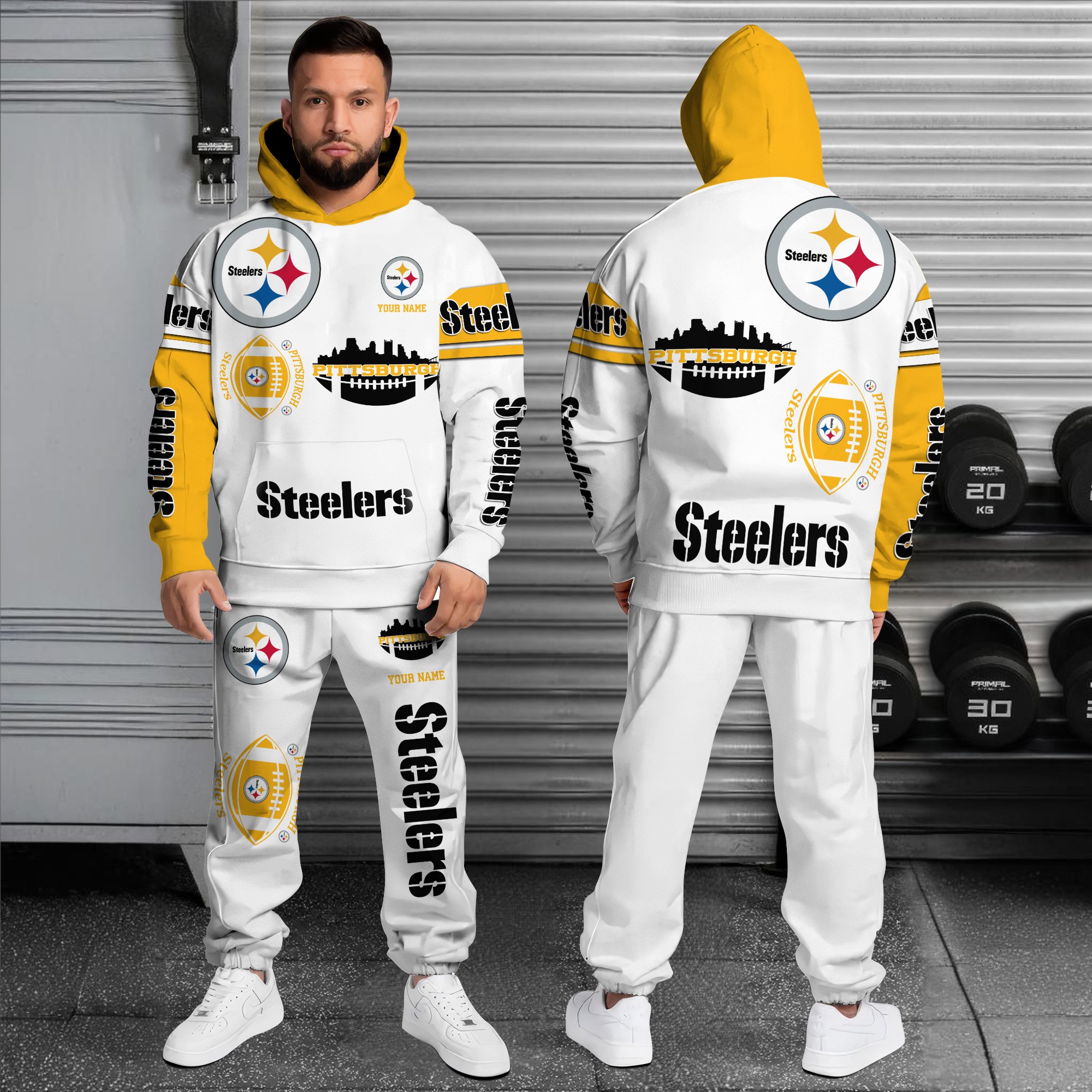 Alternative view of Pittsburgh Steelers Combo Hoodie And Sweatpants Custom Name, Gift For Sport EHIVM-10284262N