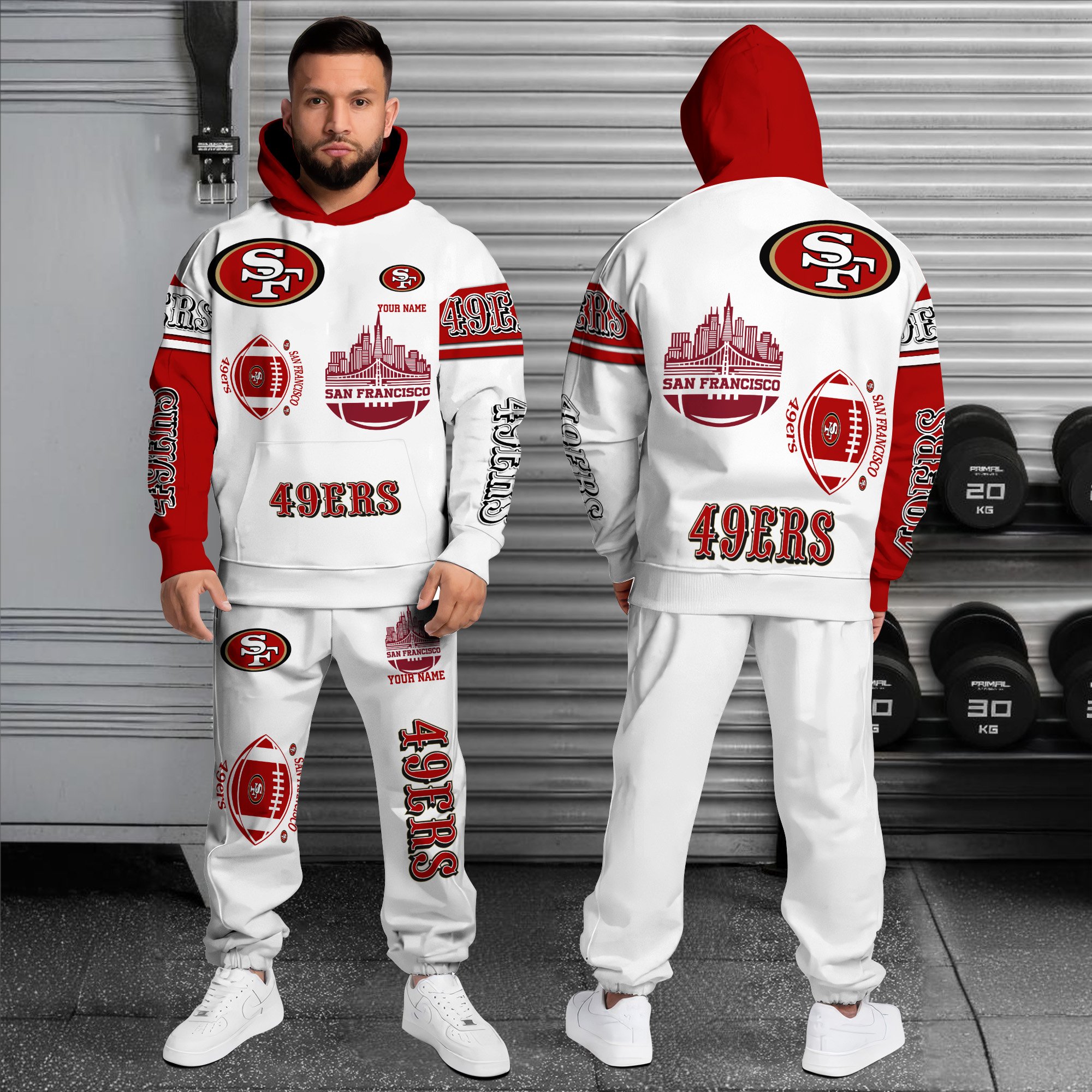 Alternative view of San Francisco 49ers Combo Hoodie And Sweatpants Custom Name, Gift For Sport EHIVM-10284262N