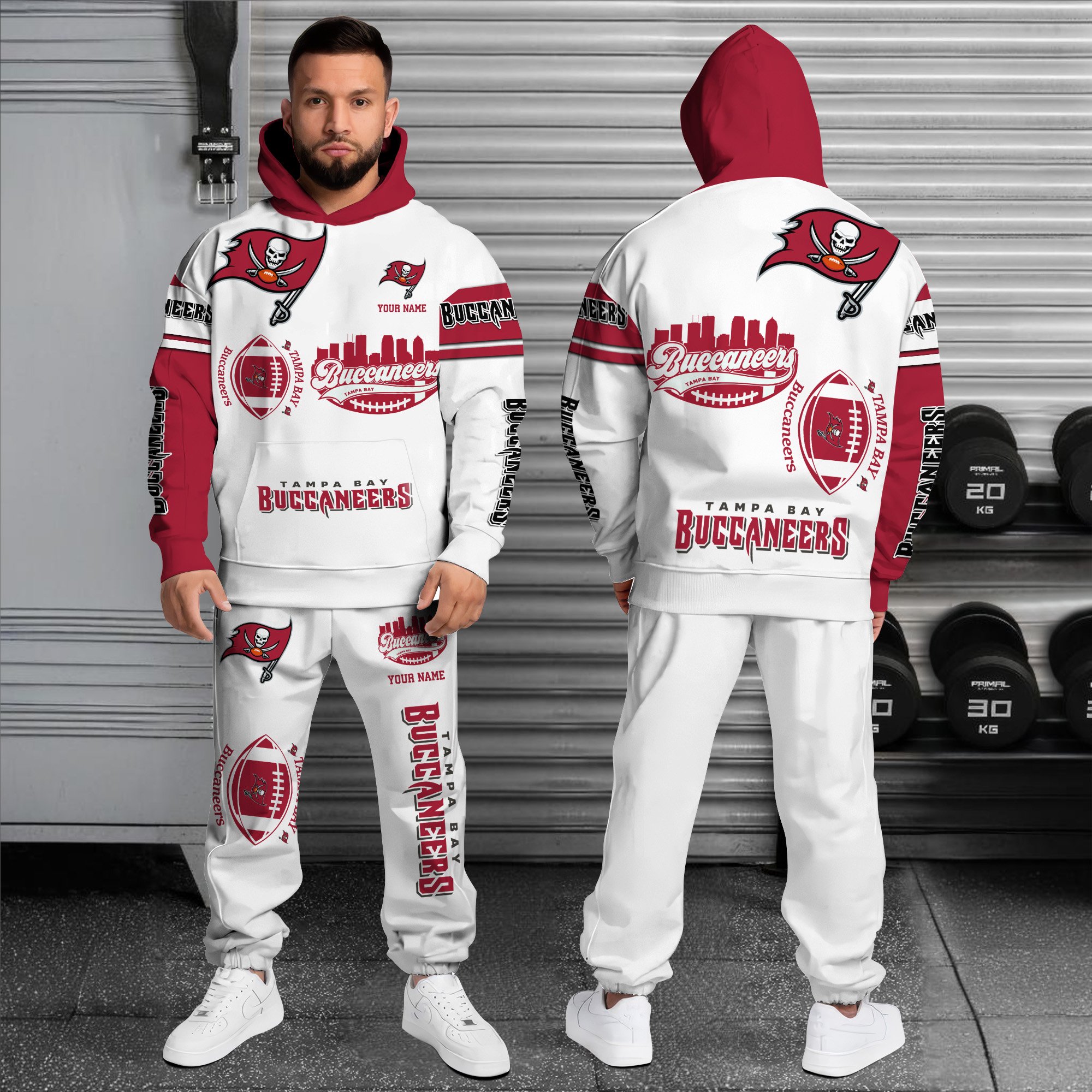 Alternative view of Tampa Bay Buccaneers Combo Hoodie And Sweatpants Custom Name, Gift For Sport EHIVM-10284262N