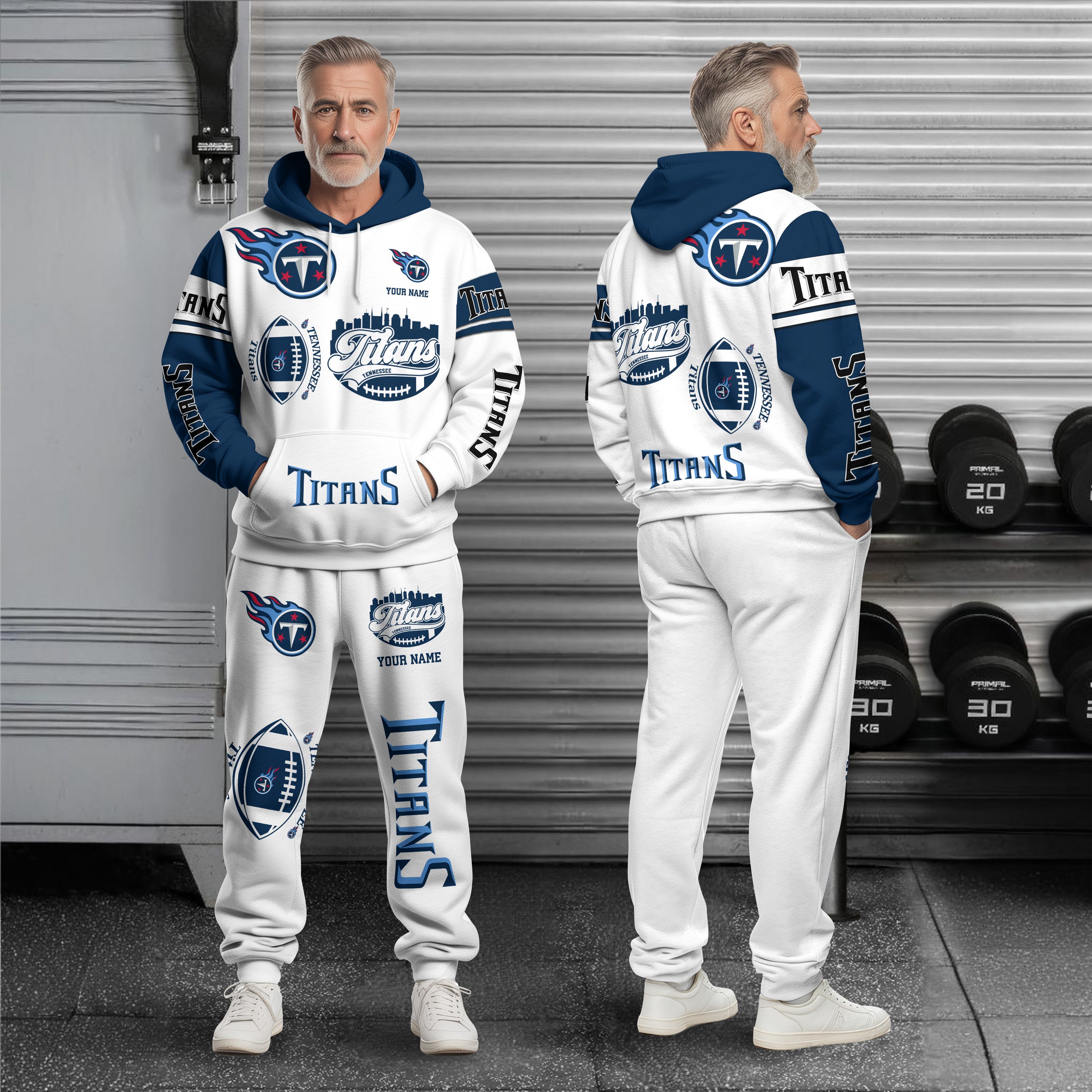 Tennessee Titans Combo Hoodie And Sweatpants Custom Name, Gift For Sport EHIVM-10284262N