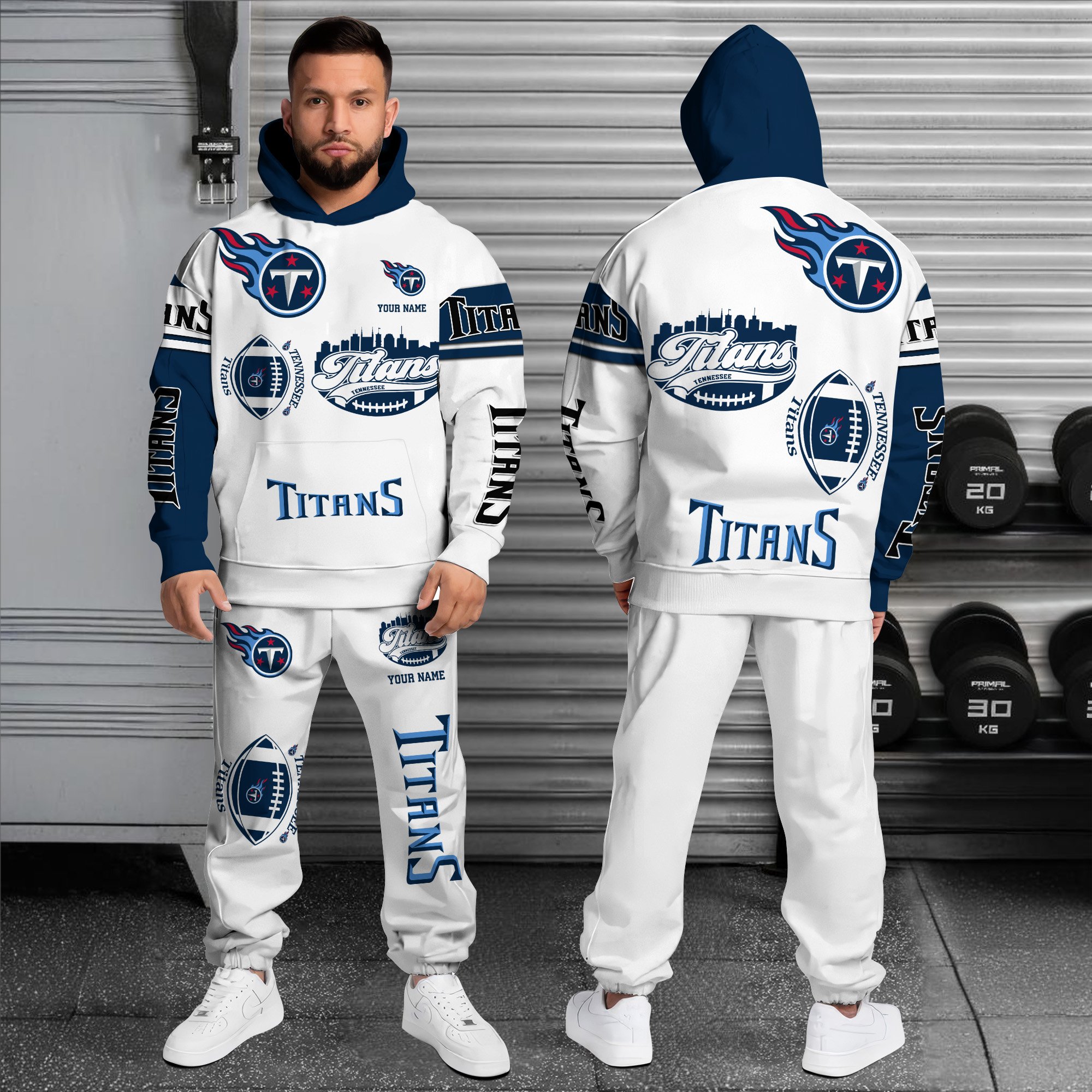 Alternative view of Tennessee Titans Combo Hoodie And Sweatpants Custom Name, Gift For Sport EHIVM-10284262N