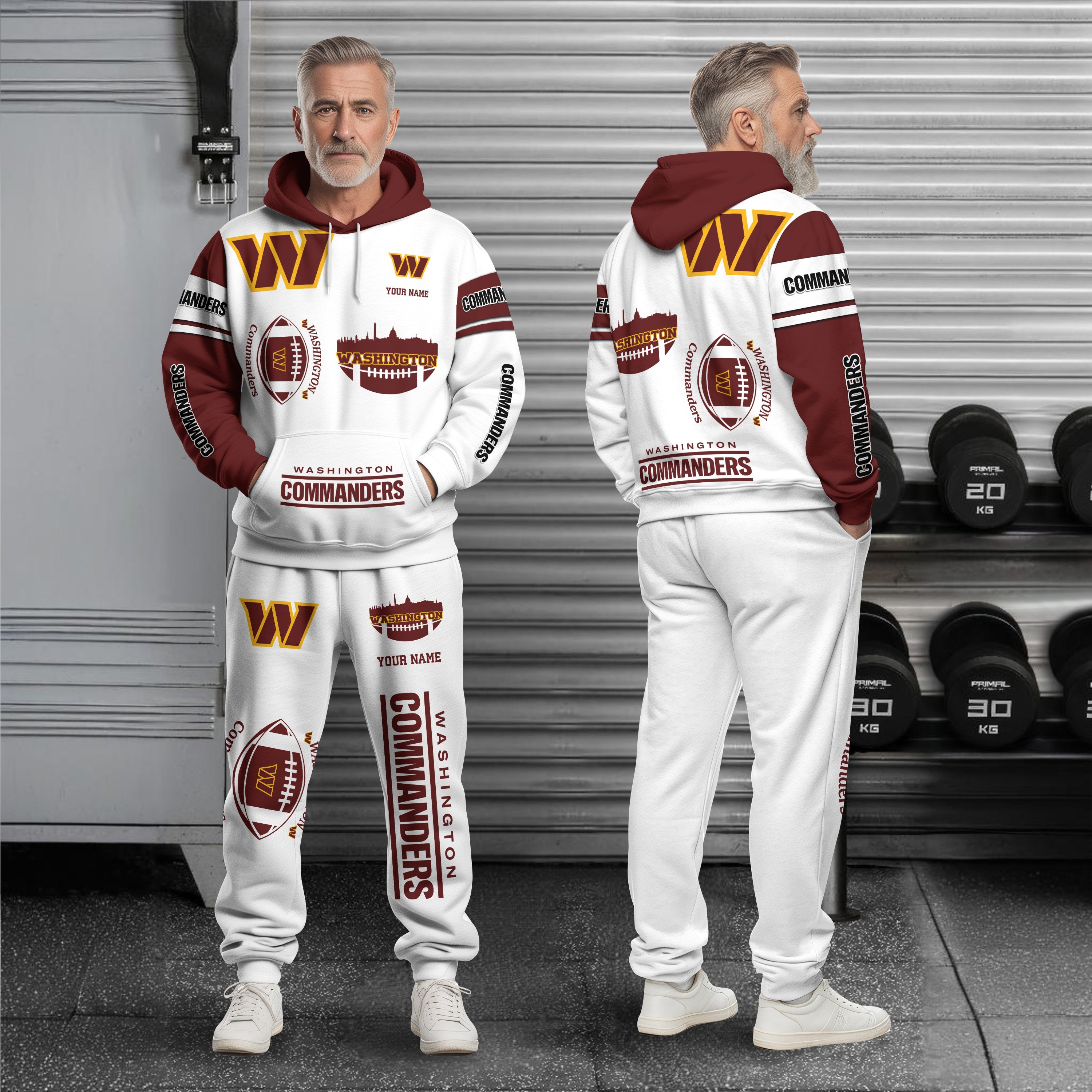 Washington Commanders Combo Hoodie And Sweatpants Custom Name, Gift For Sport EHIVM-10284262N