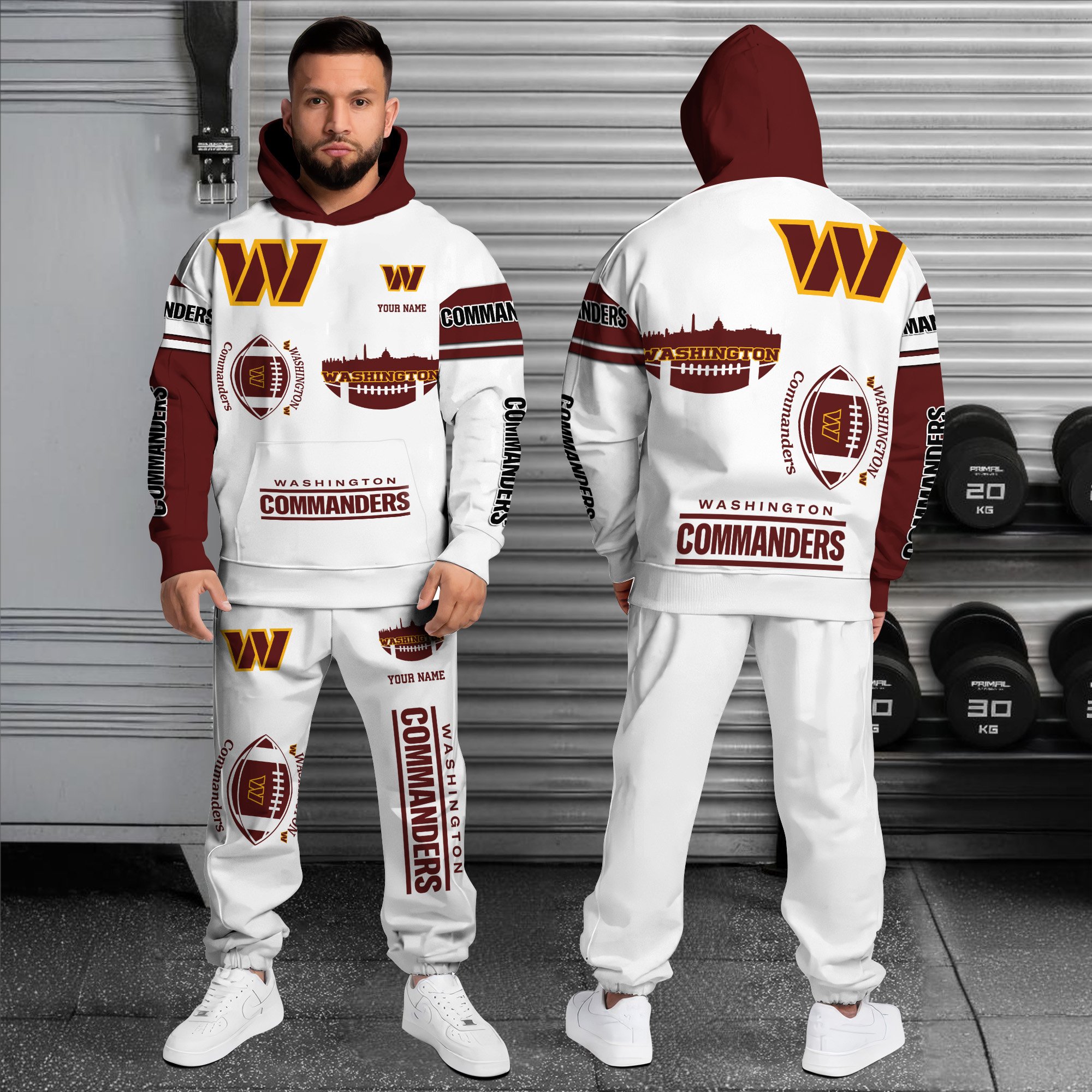 Alternative view of Washington Commanders Combo Hoodie And Sweatpants Custom Name, Gift For Sport EHIVM-10284262N