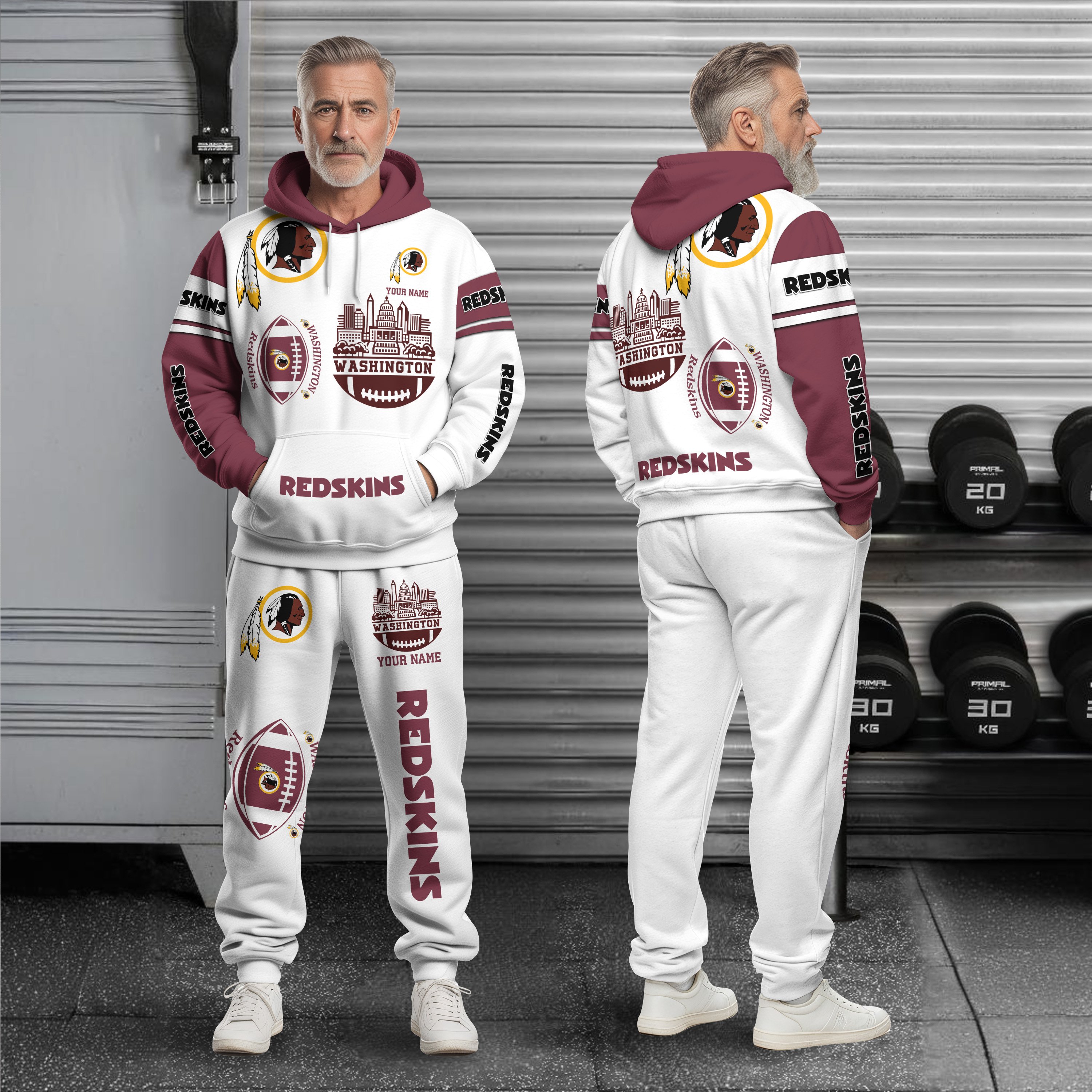 Washington Redskins Combo Hoodie And Sweatpants Custom Name, Gift For Sport EHIVM-10284262N
