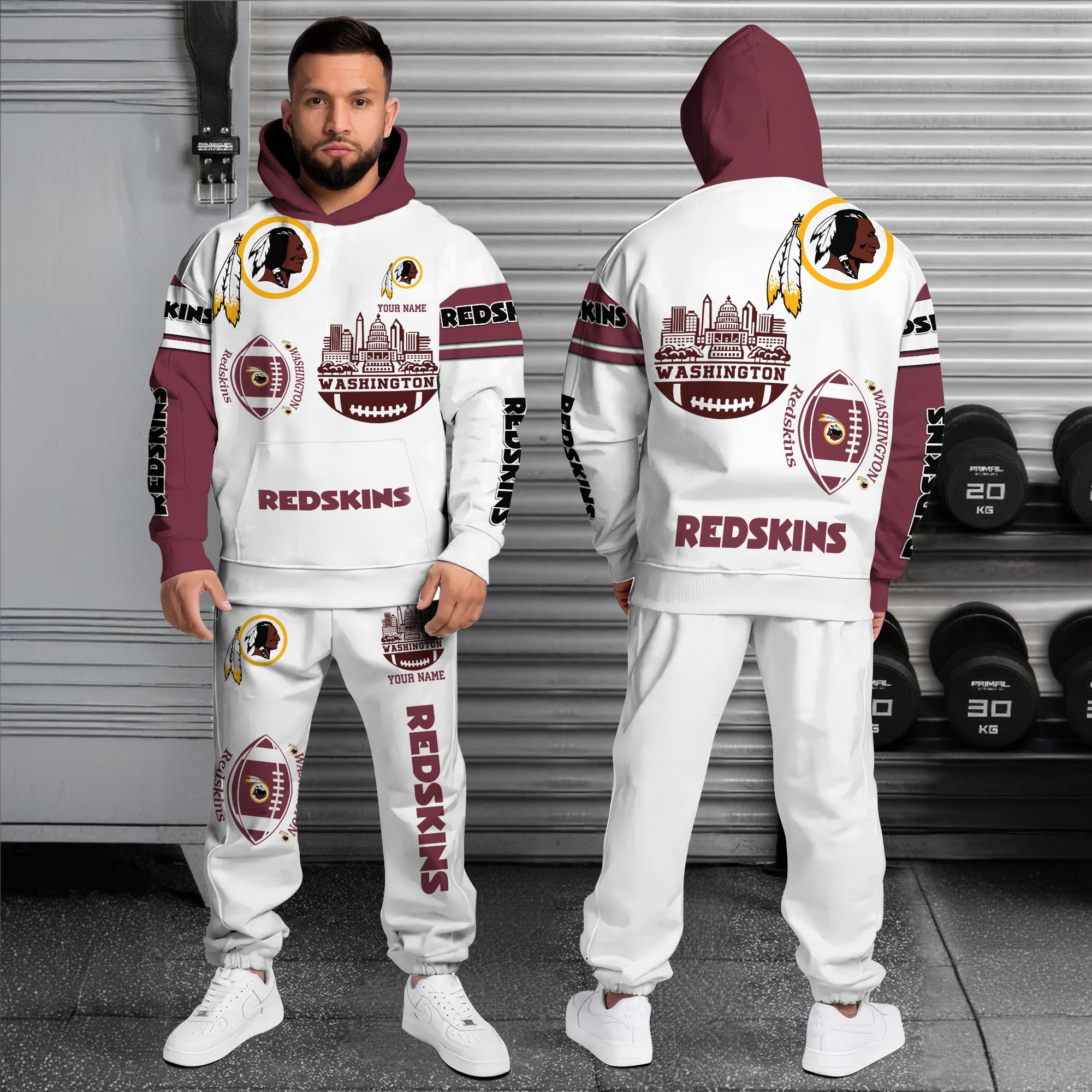 Alternative view of Washington Redskins Combo Hoodie And Sweatpants Custom Name, Gift For Sport EHIVM-10284262N