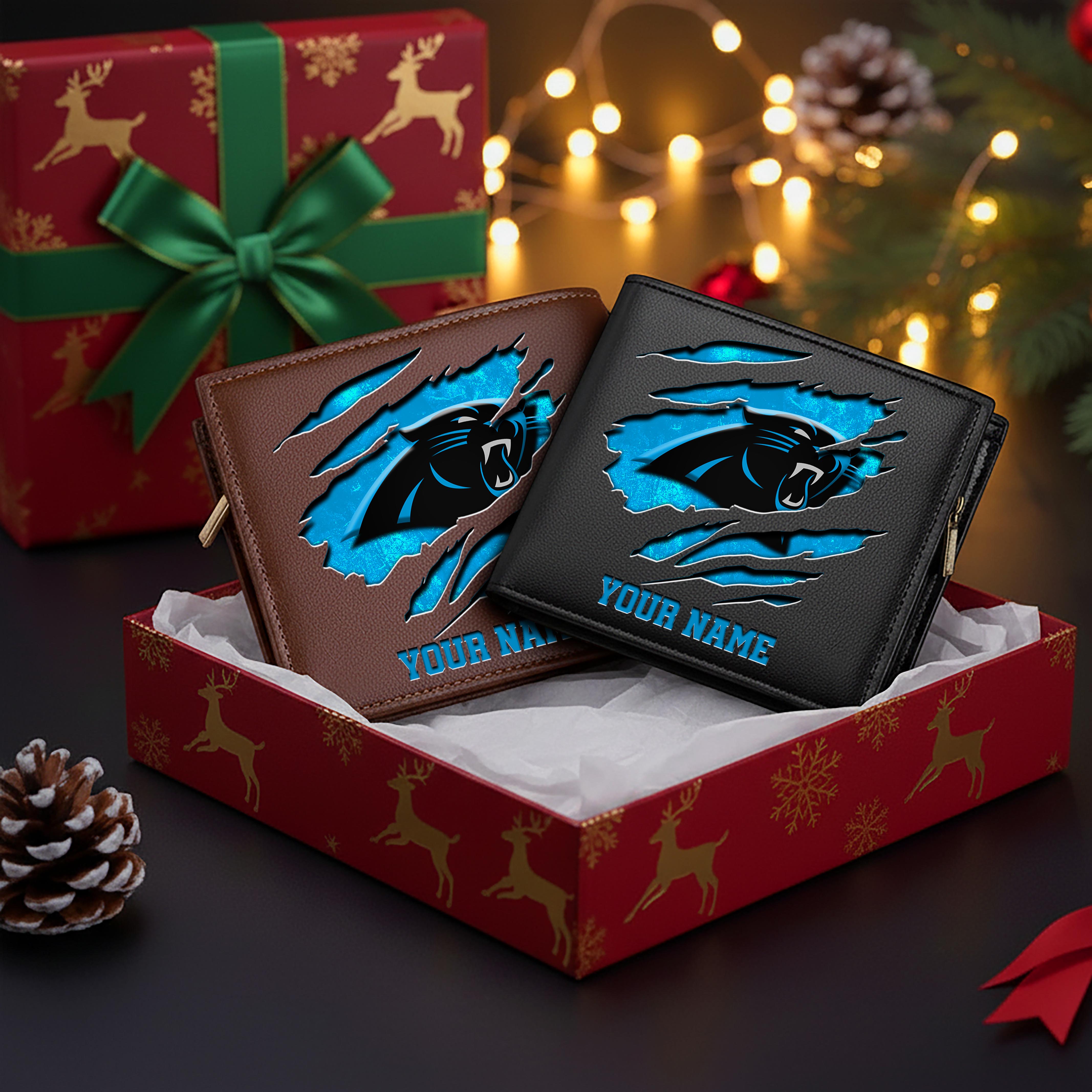 Carolina Panthers Men Wallet Custom Your Name, Football Team Men Wallet For Fans, Gifts For Football Lovers EHIVM-11044382