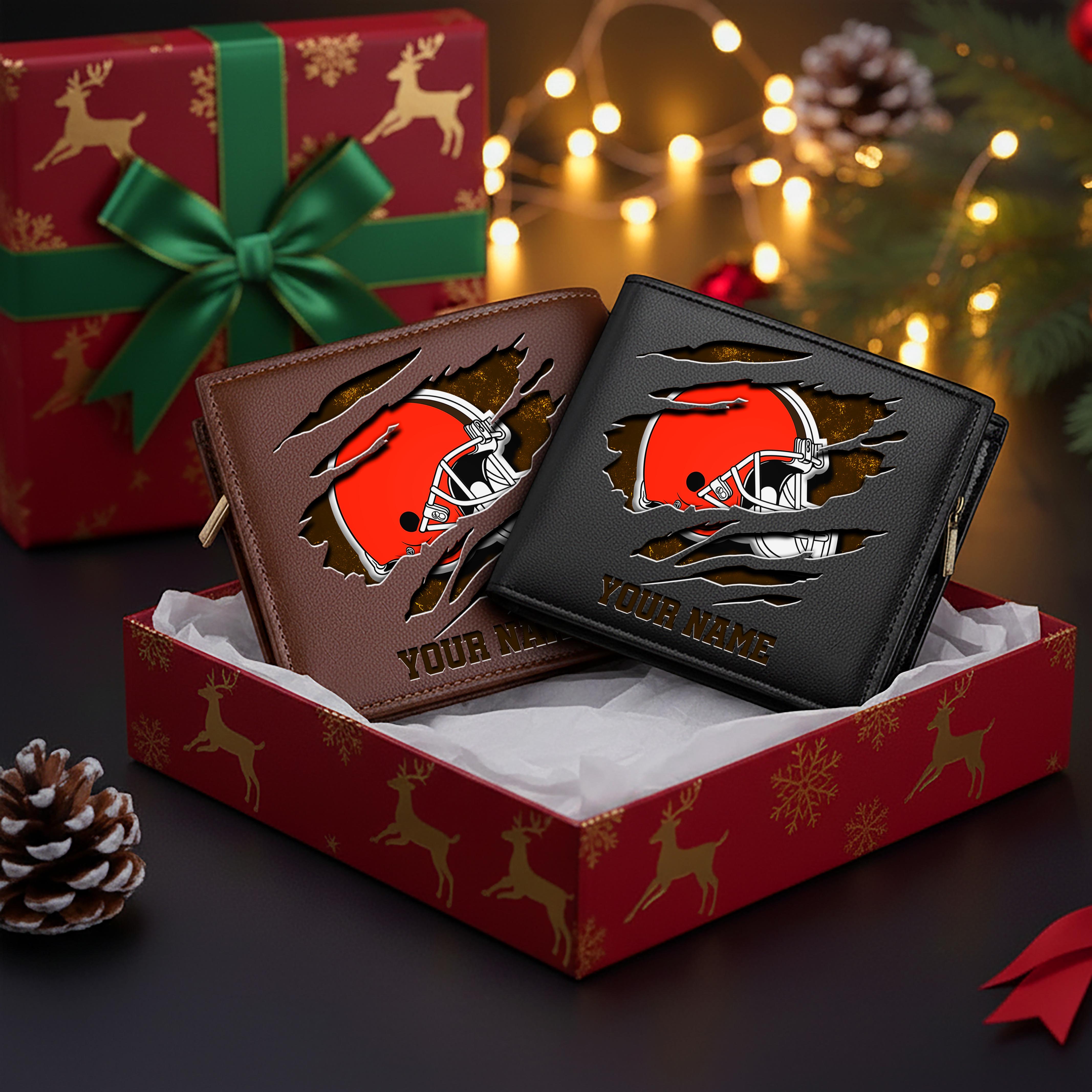Cleveland Browns Men Wallet Custom Your Name, Football Team Men Wallet For Fans, Gifts For Football Lovers EHIVM-11044382