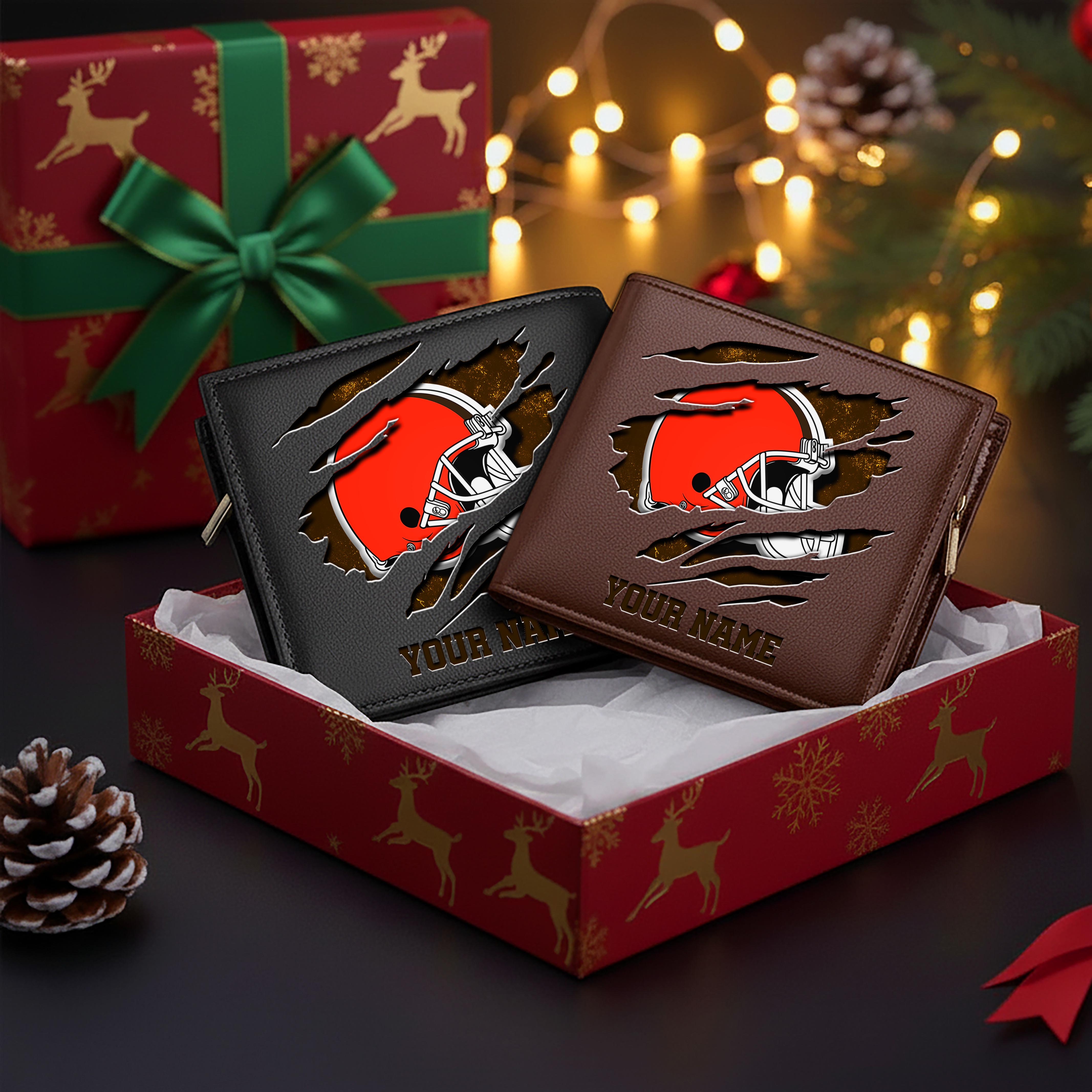 Alternative view of Cleveland Browns Men Wallet Custom Your Name, Football Team Men Wallet For Fans, Gifts For Football Lovers EHIVM-11044382