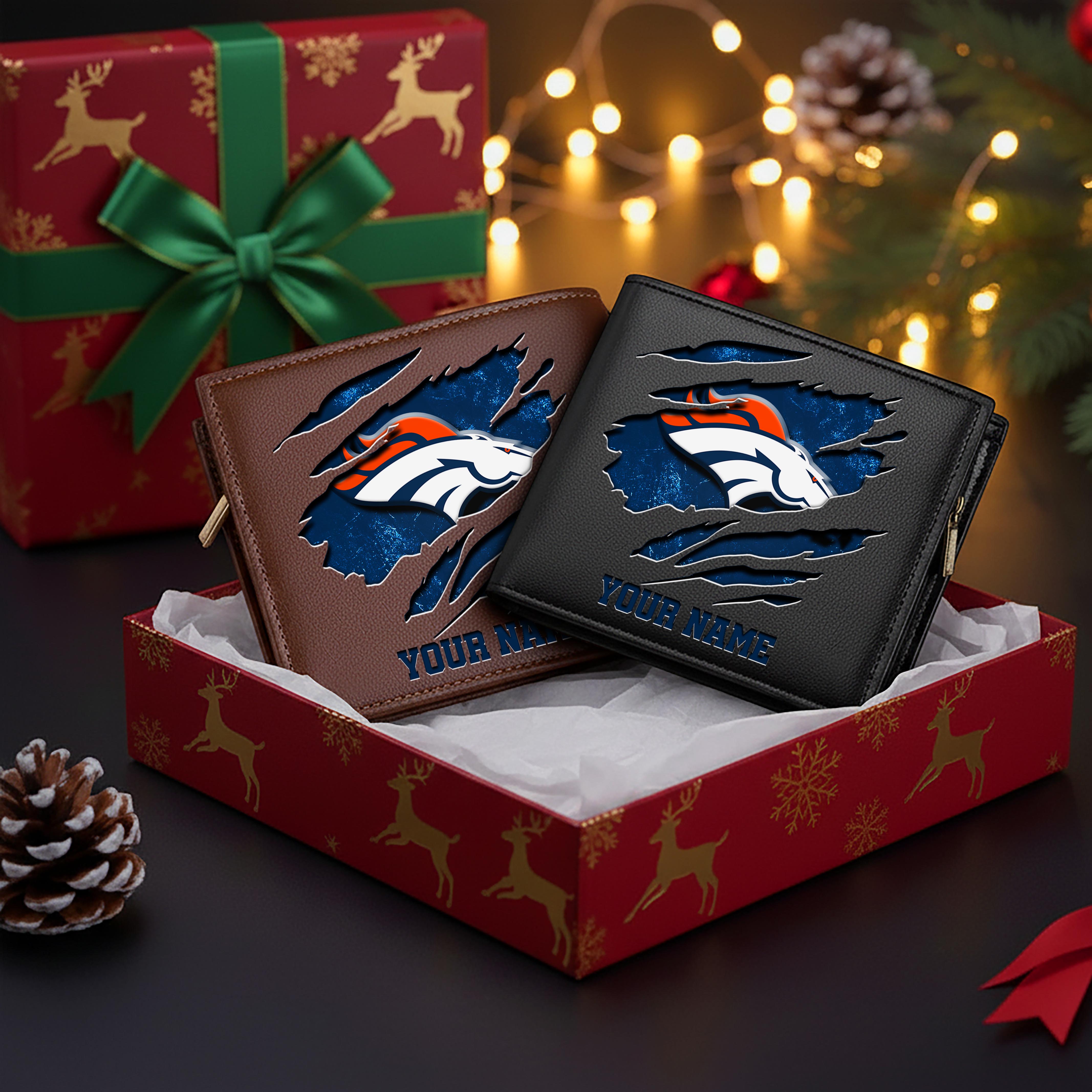 Denver Broncos Men Wallet Custom Your Name, Football Team Men Wallet For Fans, Gifts For Football Lovers EHIVM-11044382