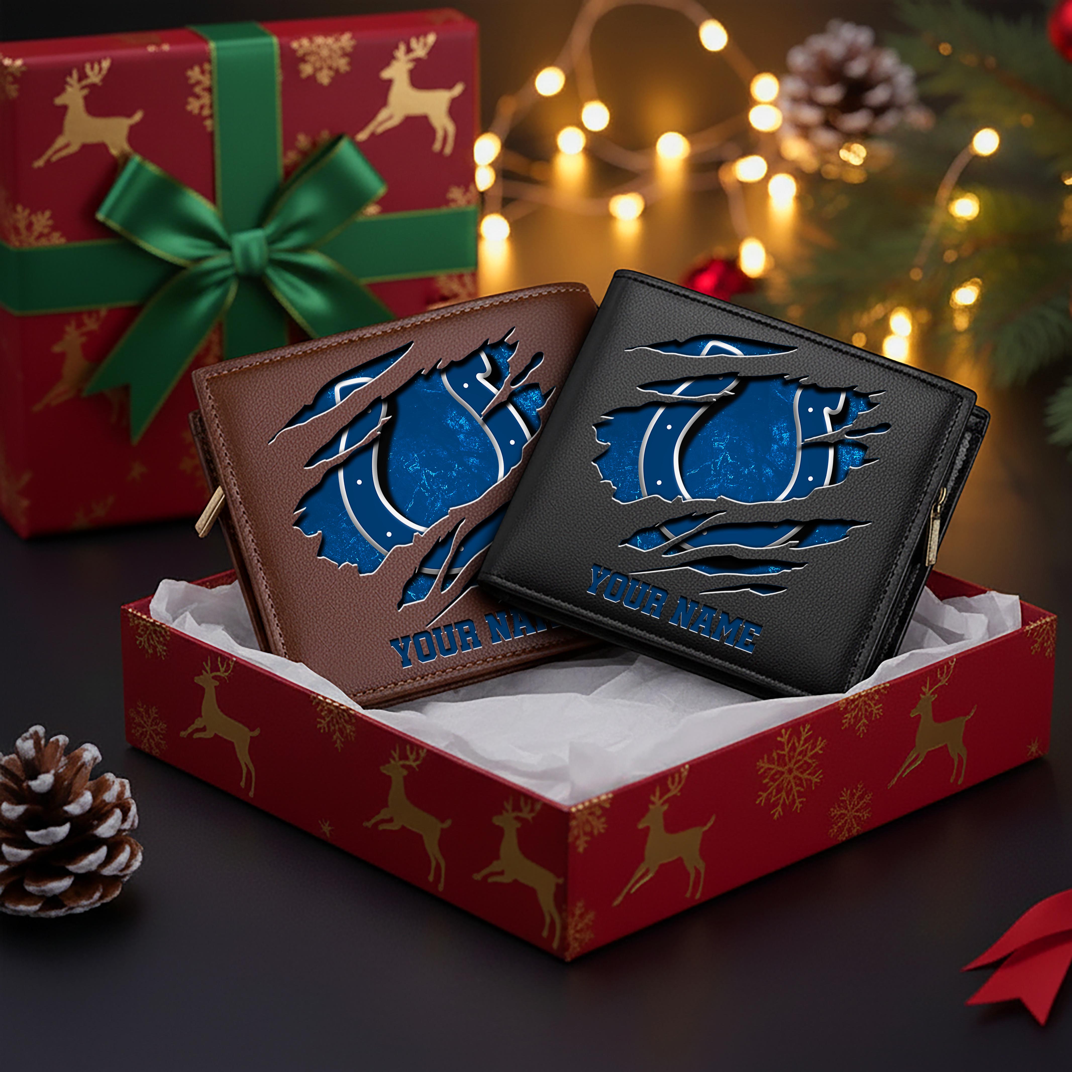 Indianapolis Colts Men Wallet Custom Your Name, Football Team Men Wallet For Fans, Gifts For Football Lovers EHIVM-11044382