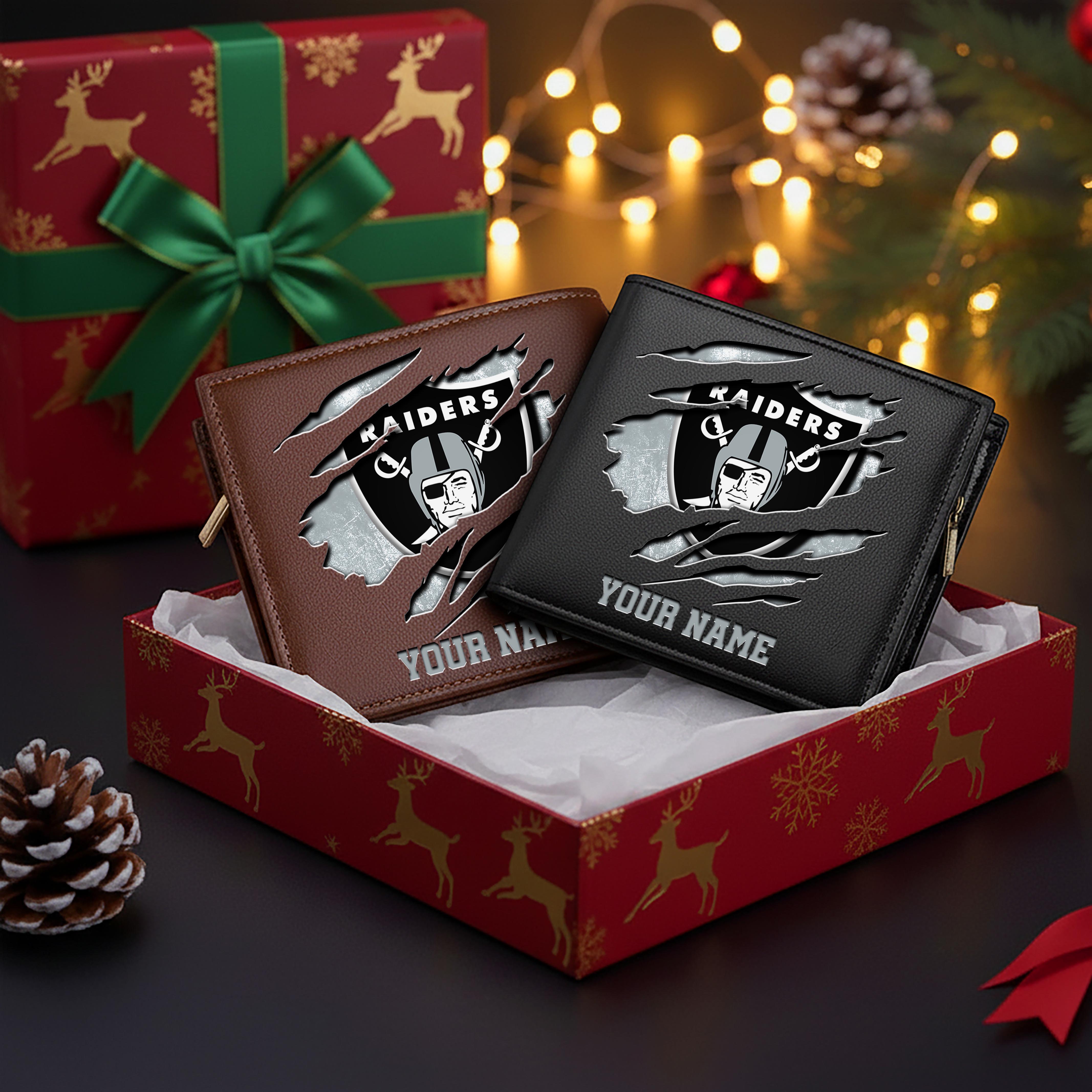 Las Vegas Raiders Men Wallet Custom Your Name, Football Team Men Wallet For Fans, Gifts For Football Lovers EHIVM-11044382