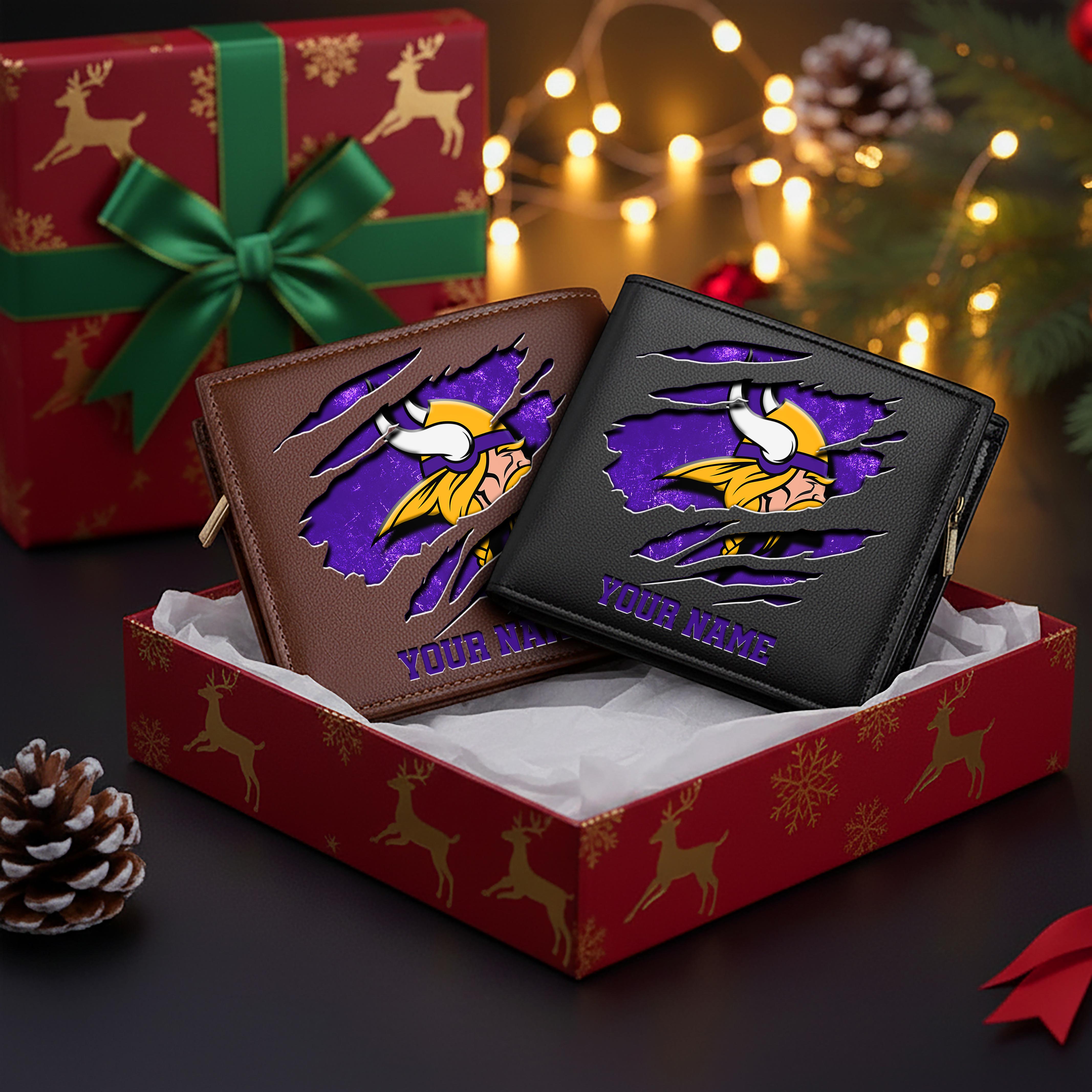 Minnesota Vikings Men Wallet Custom Your Name, Football Team Men Wallet For Fans, Gifts For Football Lovers EHIVM-11044382