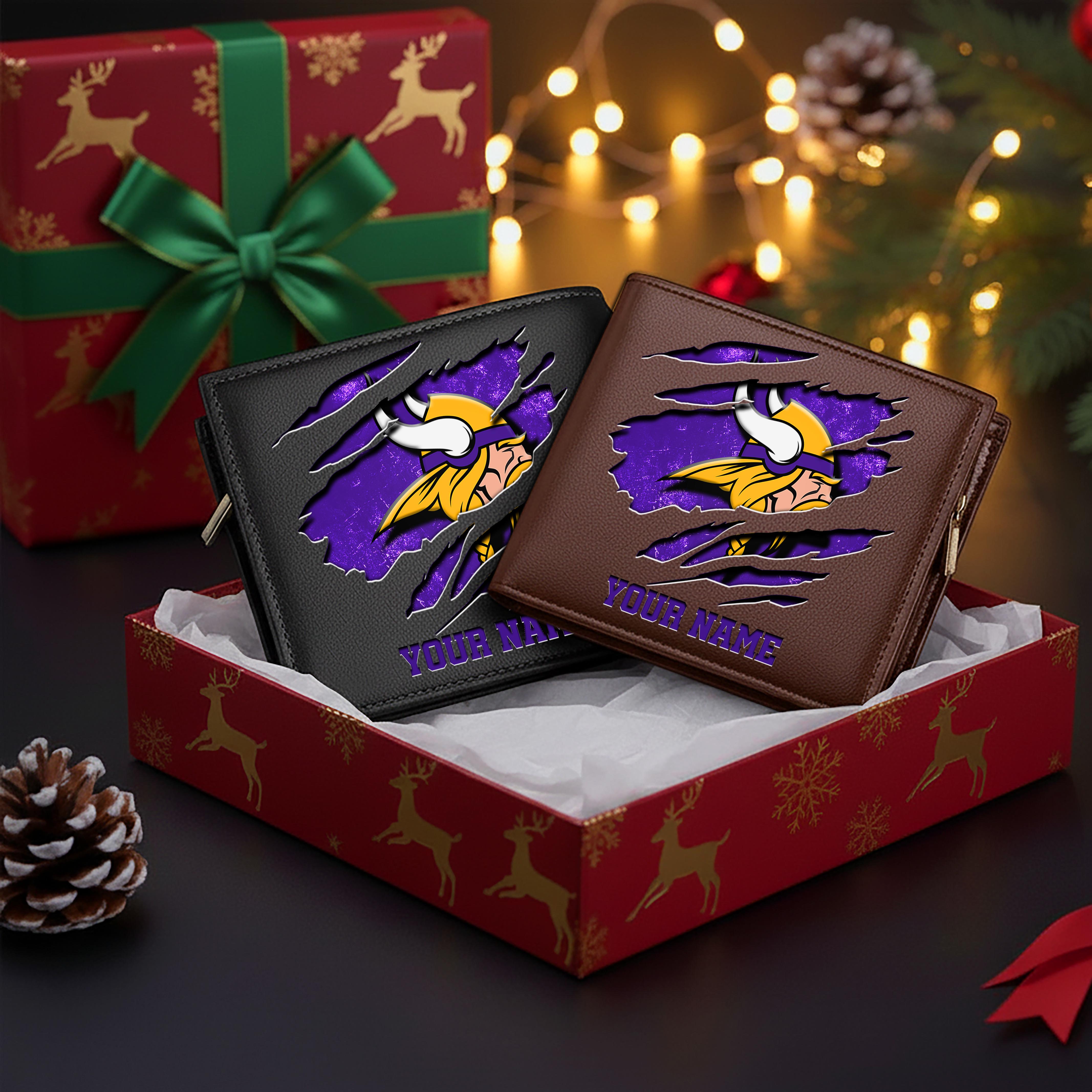 Alternative view of Minnesota Vikings Men Wallet Custom Your Name, Football Team Men Wallet For Fans, Gifts For Football Lovers EHIVM-11044382