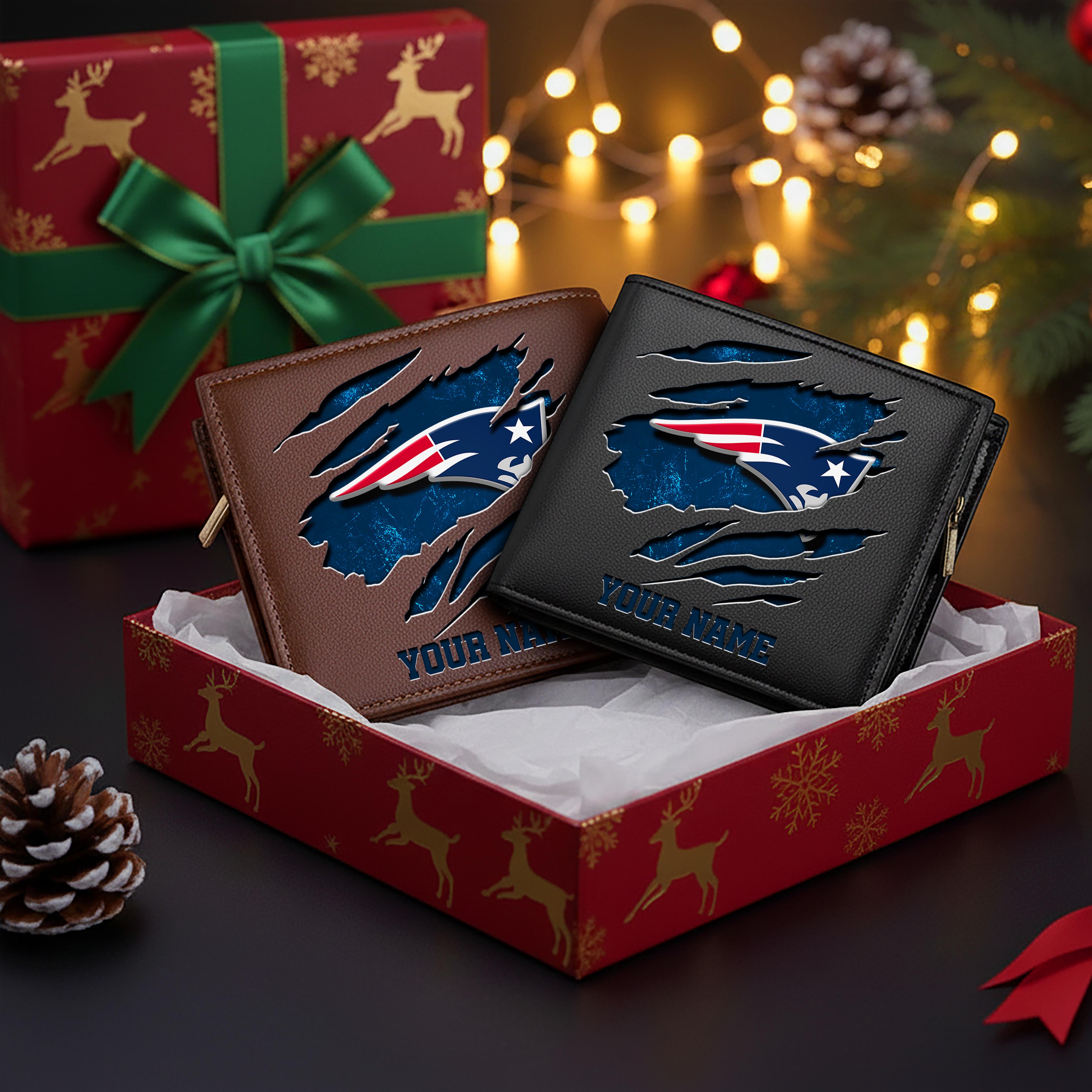 New England Patriots Men Wallet Custom Your Name, Football Team Men Wallet For Fans, Gifts For Football Lovers EHIVM-11044382
