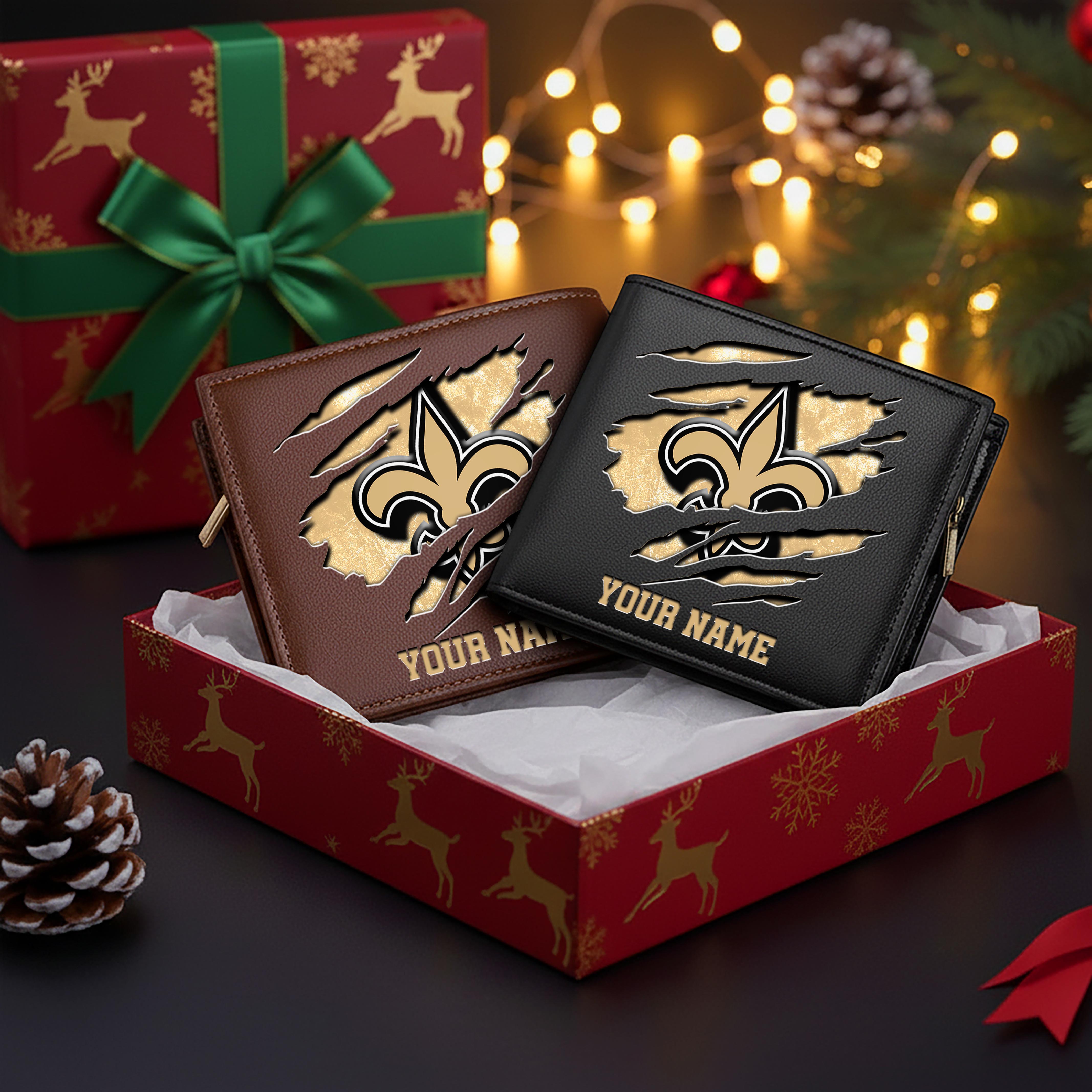 New Orleans Saints Men Wallet Custom Your Name, Football Team Men Wallet For Fans, Gifts For Football Lovers EHIVM-11044382