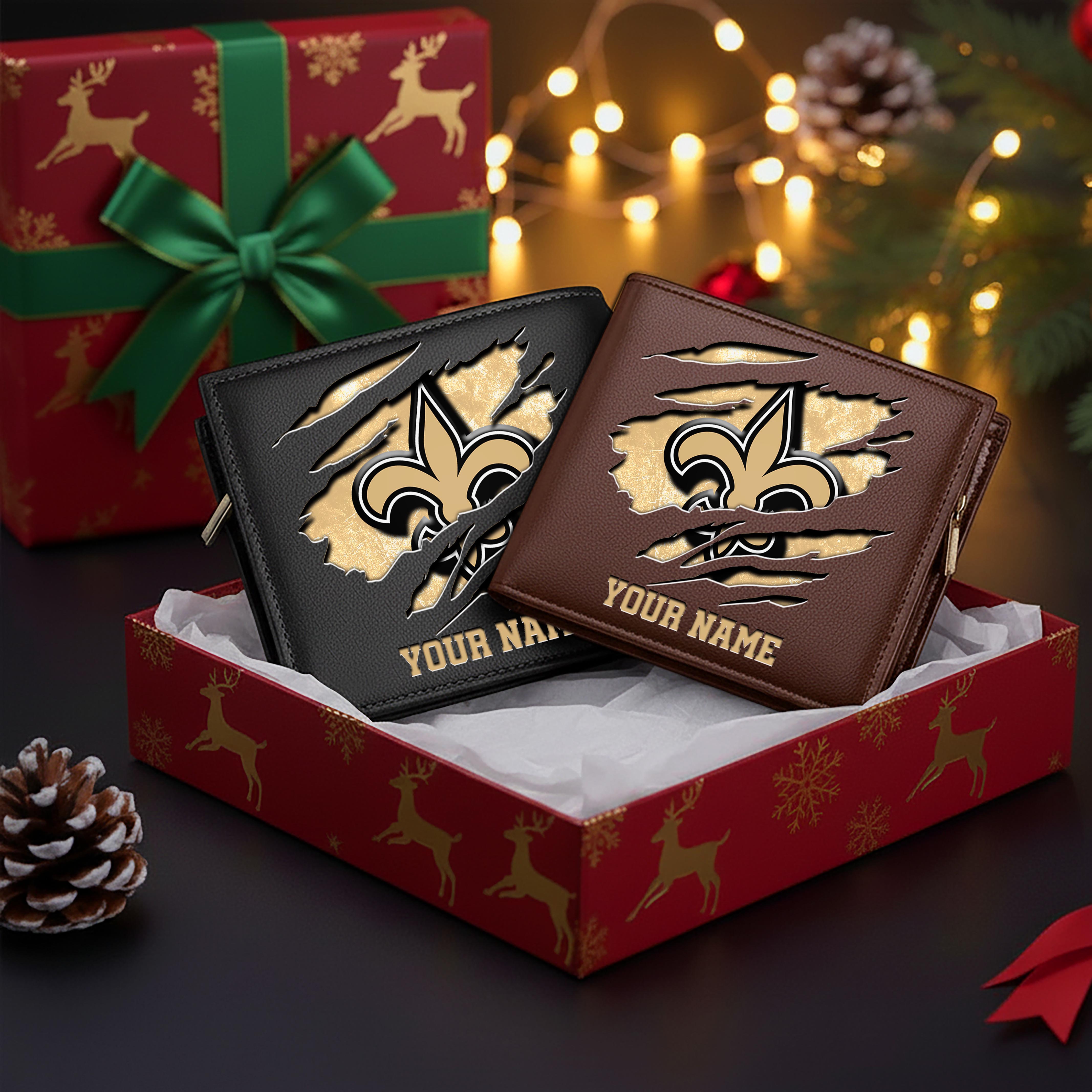 Alternative view of New Orleans Saints Men Wallet Custom Your Name, Football Team Men Wallet For Fans, Gifts For Football Lovers EHIVM-11044382