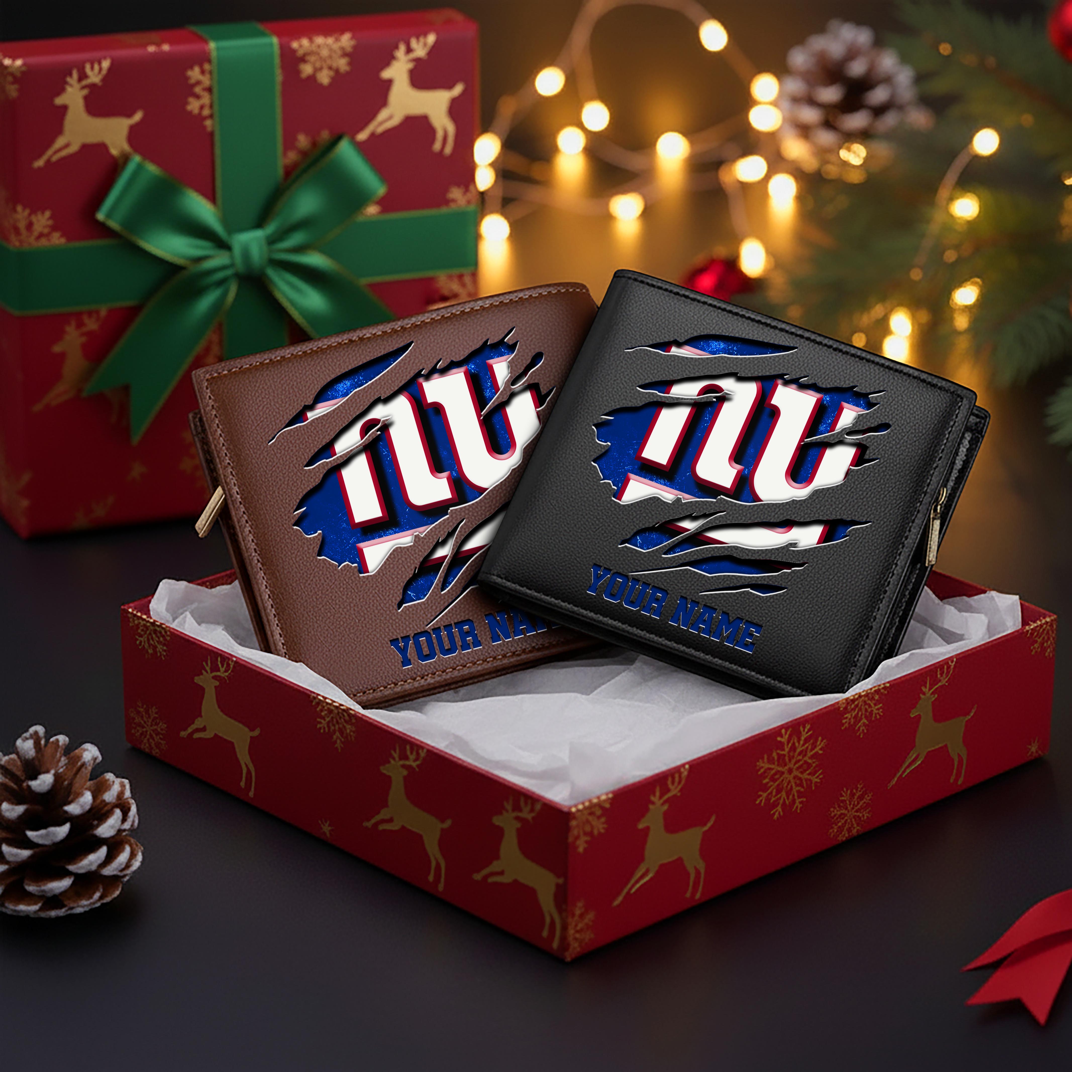 New York Giants Men Wallet Custom Your Name, Football Team Men Wallet For Fans, Gifts For Football Lovers EHIVM-11044382