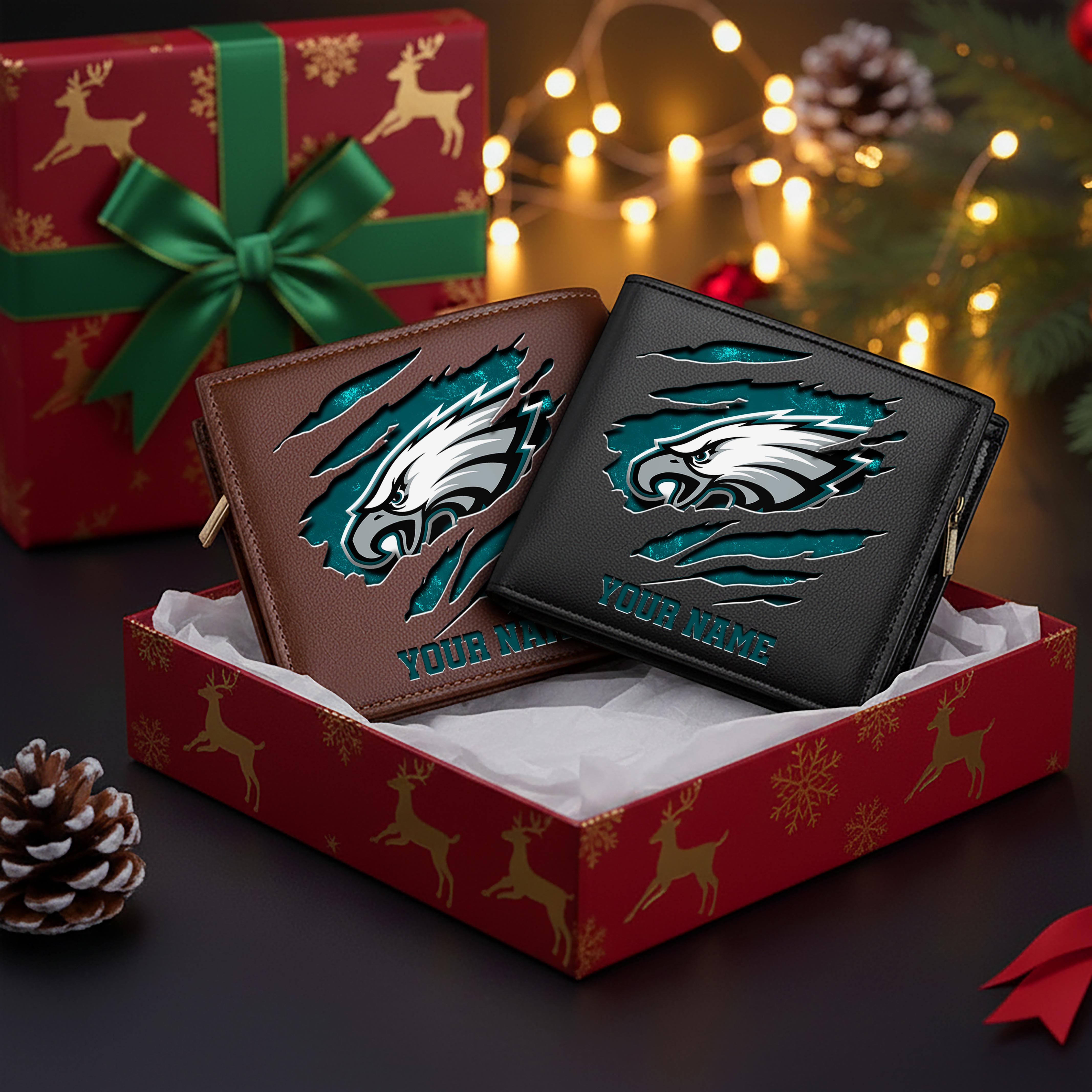 Philadelphia Eagles Men Wallet Custom Your Name, Football Team Men Wallet For Fans, Gifts For Football Lovers EHIVM-11044382