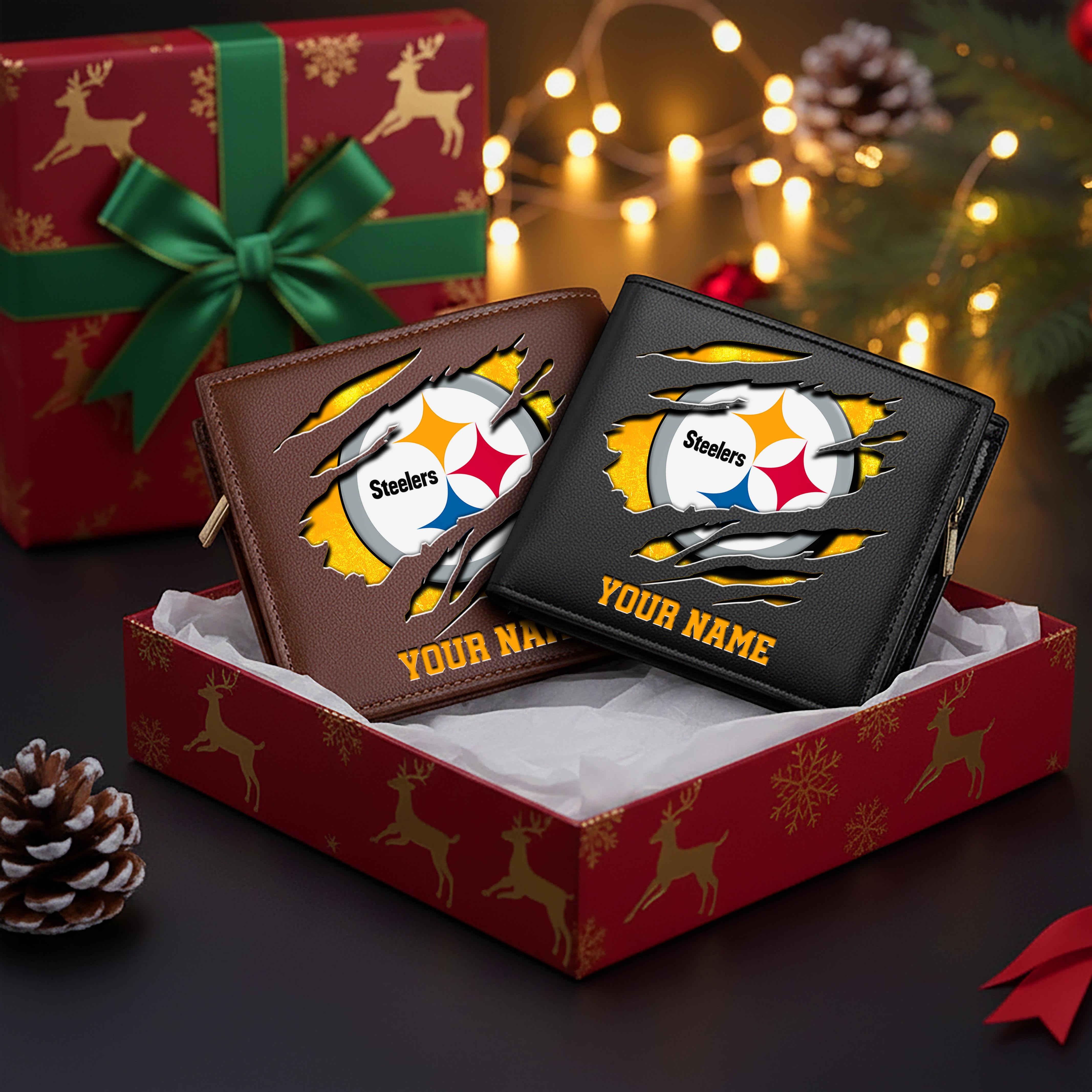 Pittsburgh Steelers Men Wallet Custom Your Name, Football Team Men Wallet For Fans, Gifts For Football Lovers EHIVM-11044382