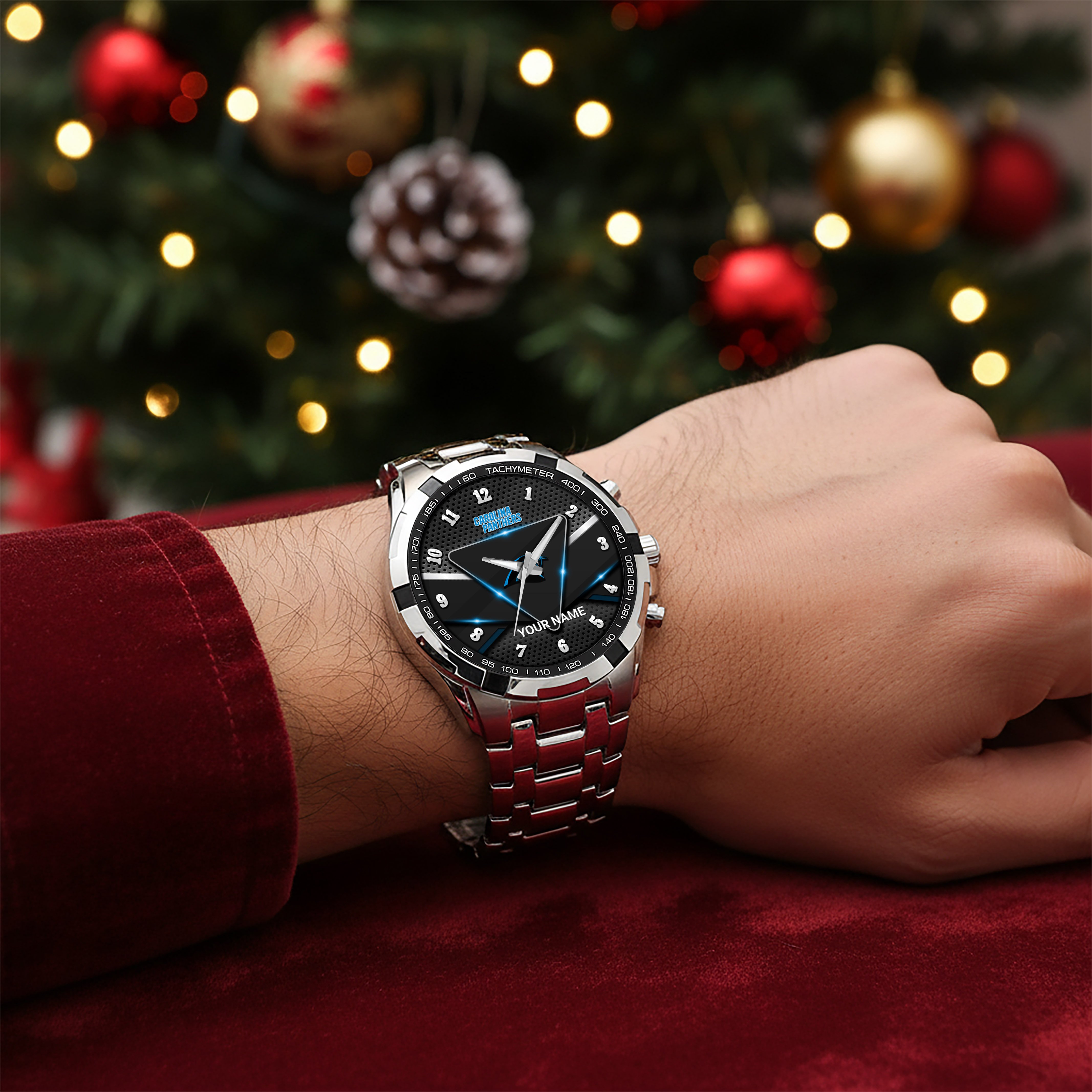 Carolina Panthers Alloy Men Quartz Watch Custom Your Name, Sport Men Watch, FootBall Fan Gifts EHIVM-08273305N - Image 4
