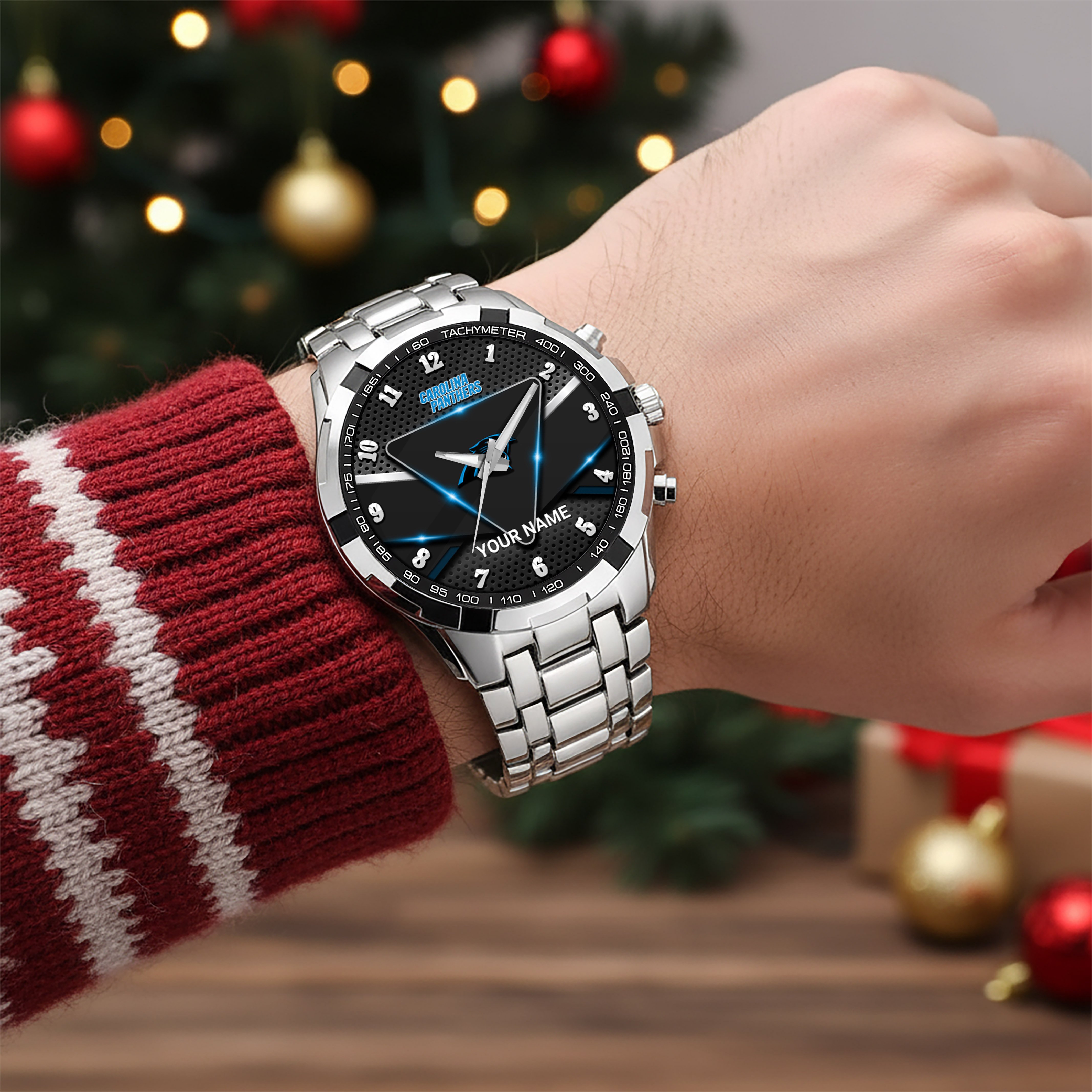 Carolina Panthers Alloy Men Quartz Watch Custom Your Name, Sport Men Watch, FootBall Fan Gifts EHIVM-08273305N - Image 5