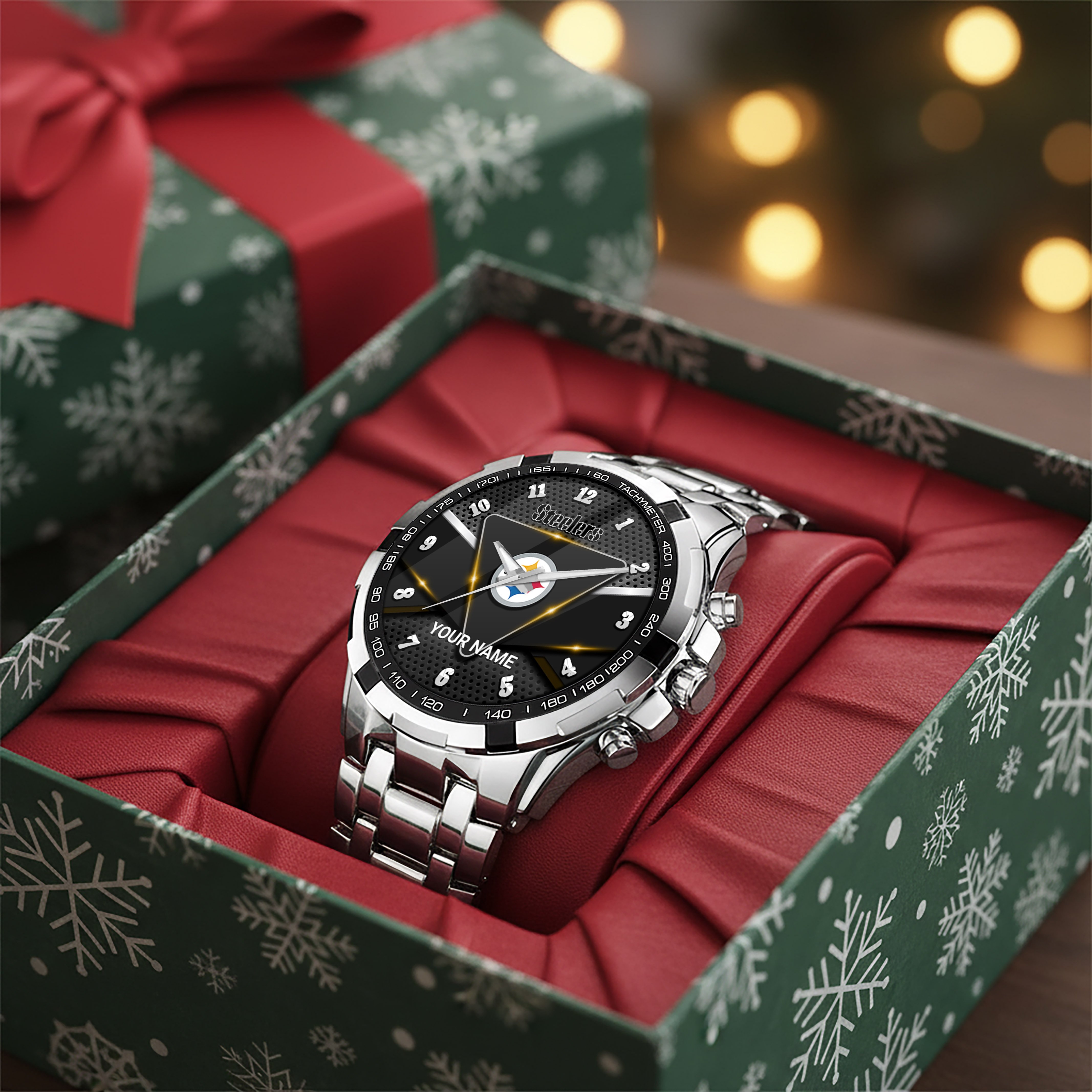 Alternative view of Pittsburgh Steelers Alloy Men Quartz Watch Custom Your Name, Sport Men Watch, FootBall Fan Gifts EHIVM-08273305N