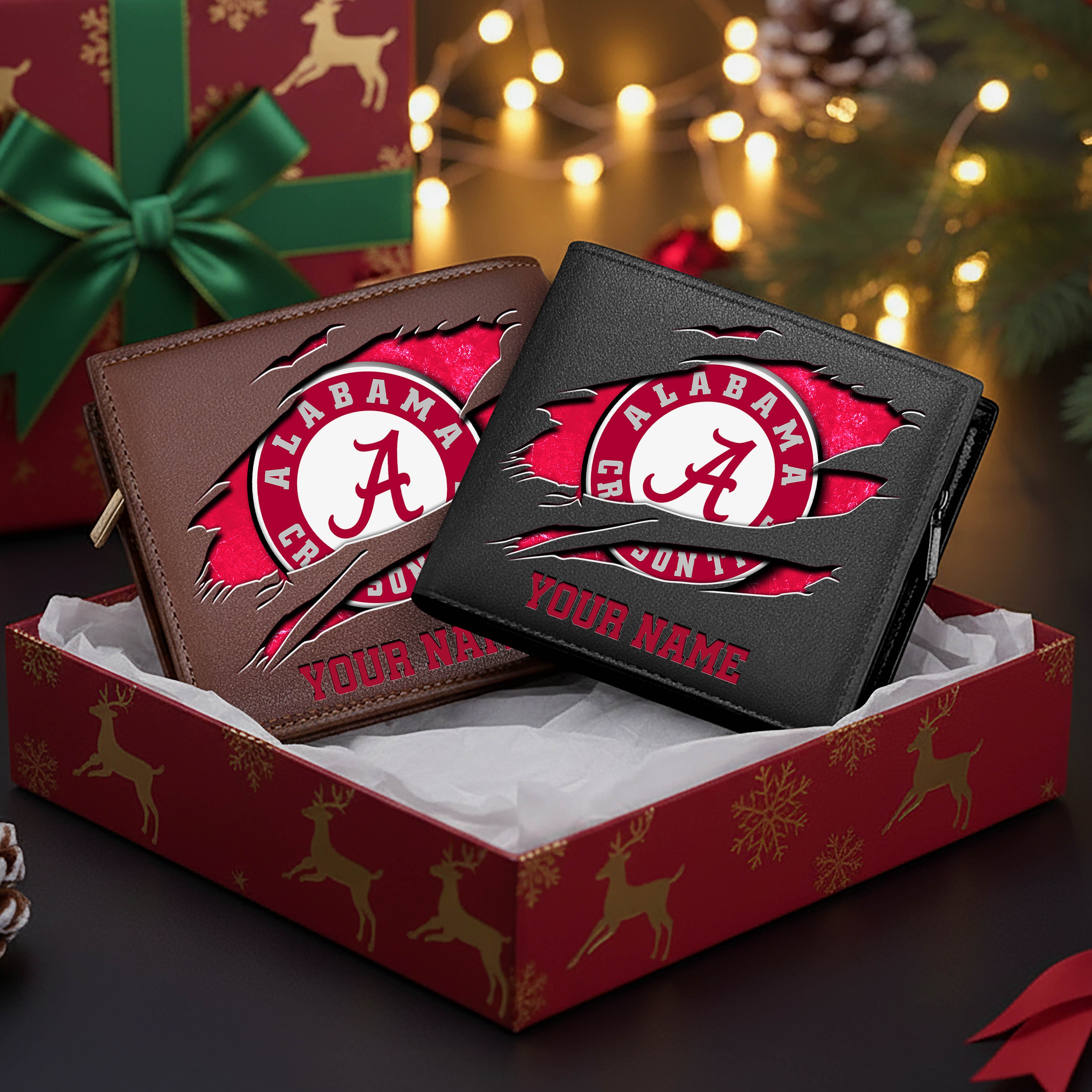 Alabama Crimson Tide Men Wallet Custom Your Name, Football Team Men Wallet For Fans, Gifts For Football Lovers EHIVM-08213237A