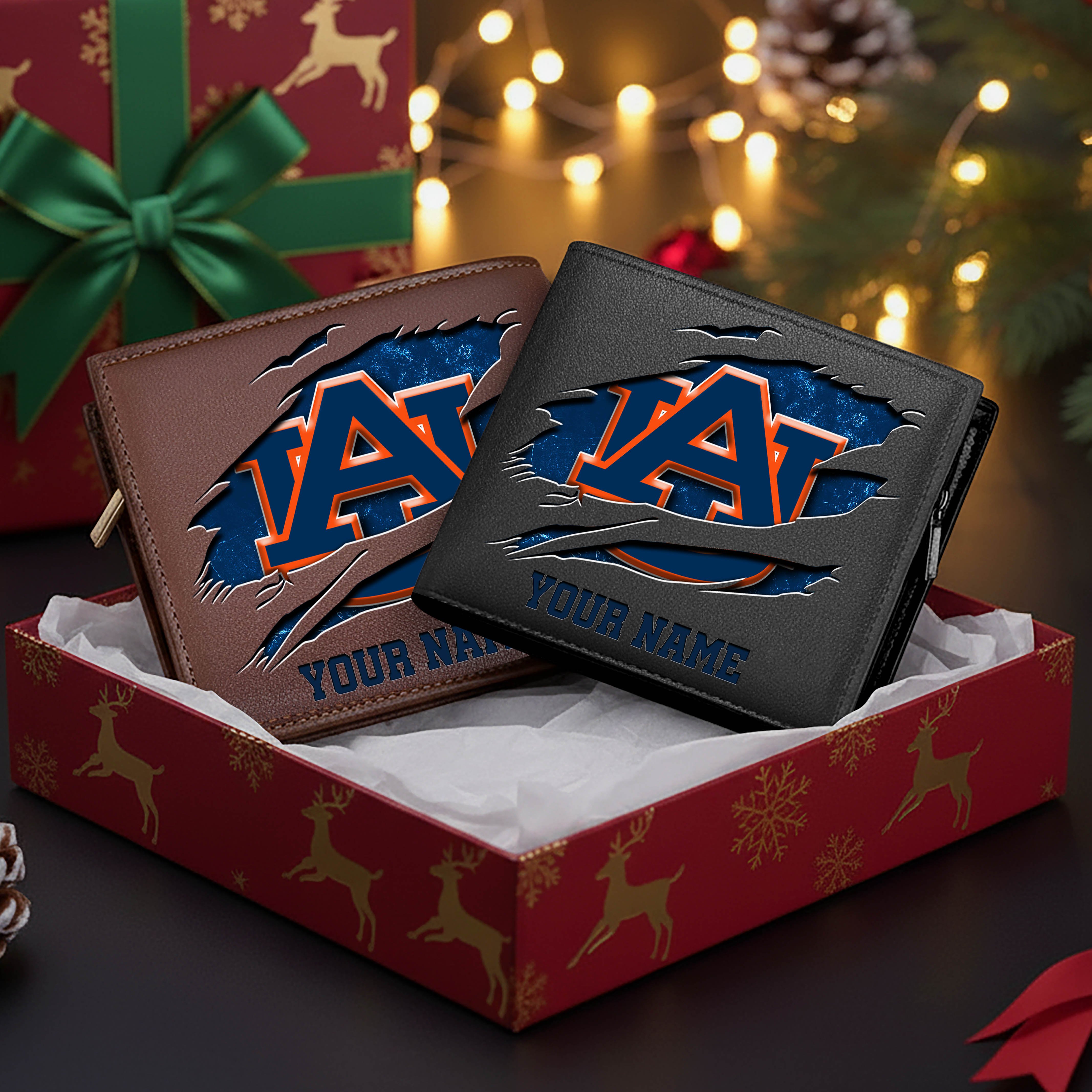 Auburn Tigers Men Wallet Custom Your Name, Football Team Men Wallet For Fans, Gifts For Football Lovers EHIVM-08213237A