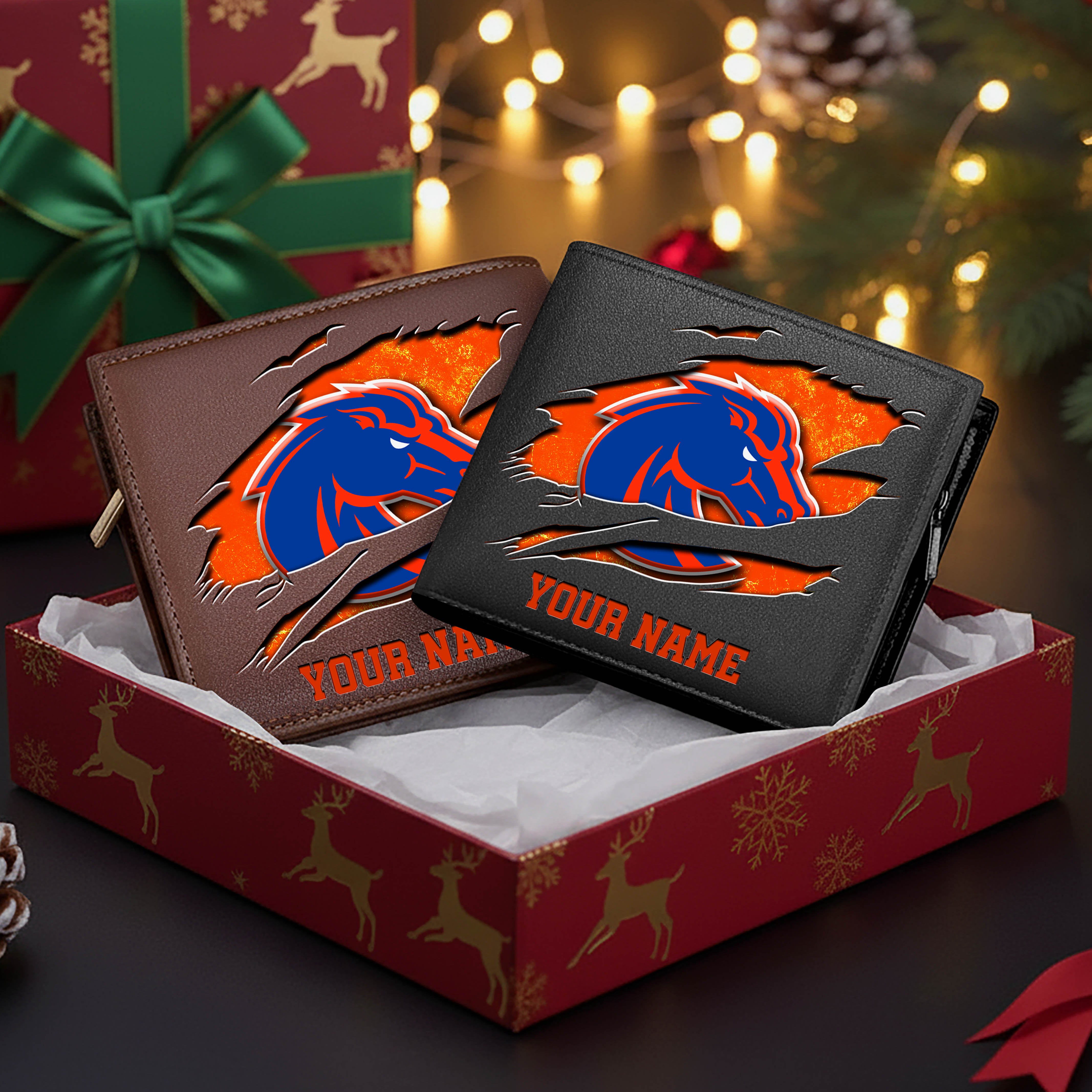 Boise State Broncos Men Wallet Custom Your Name, Football Team Men Wallet For Fans, Gifts For Football Lovers EHIVM-08213237A