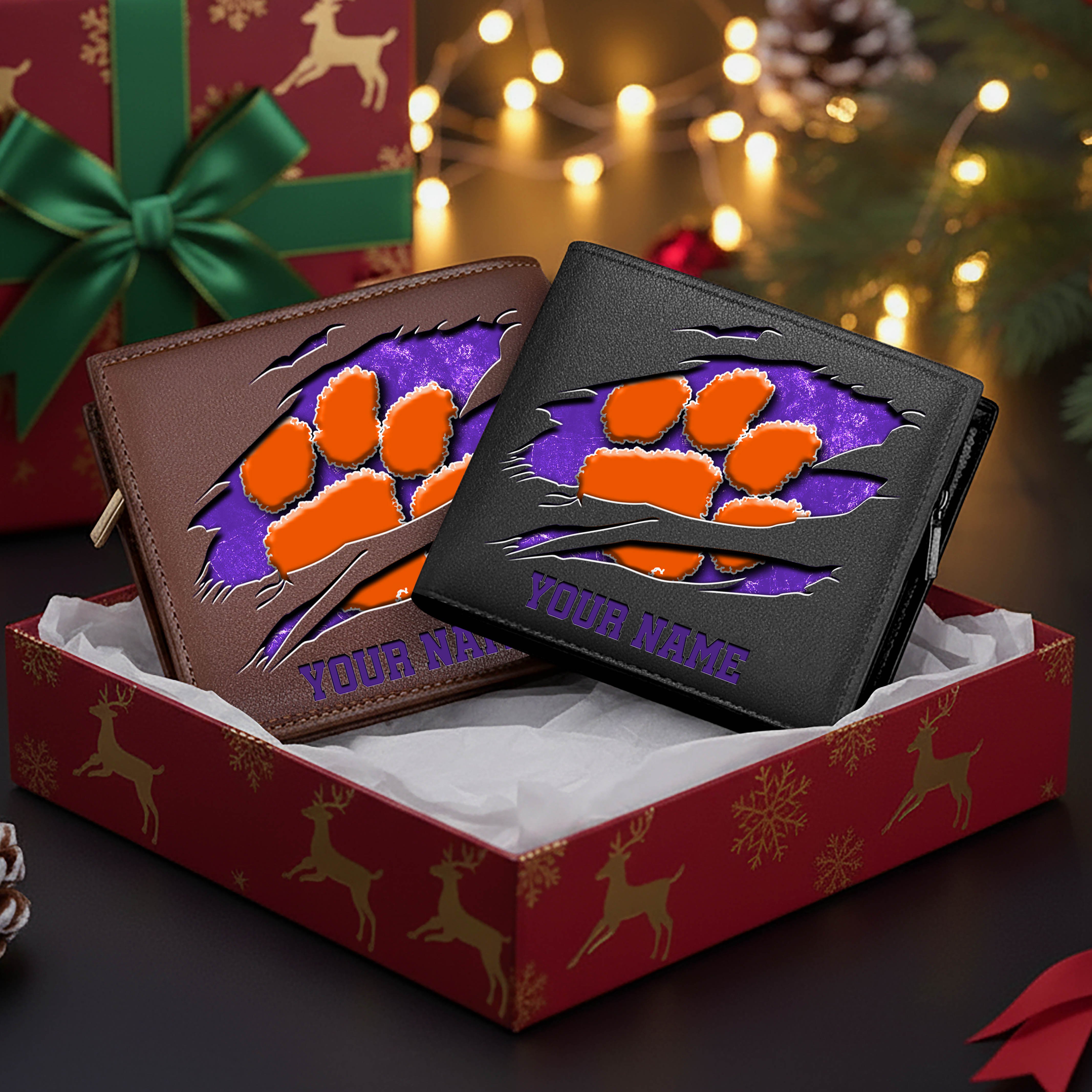 Clemson Tigers Men Wallet Custom Your Name, Football Team Men Wallet For Fans, Gifts For Football Lovers EHIVM-08213237A