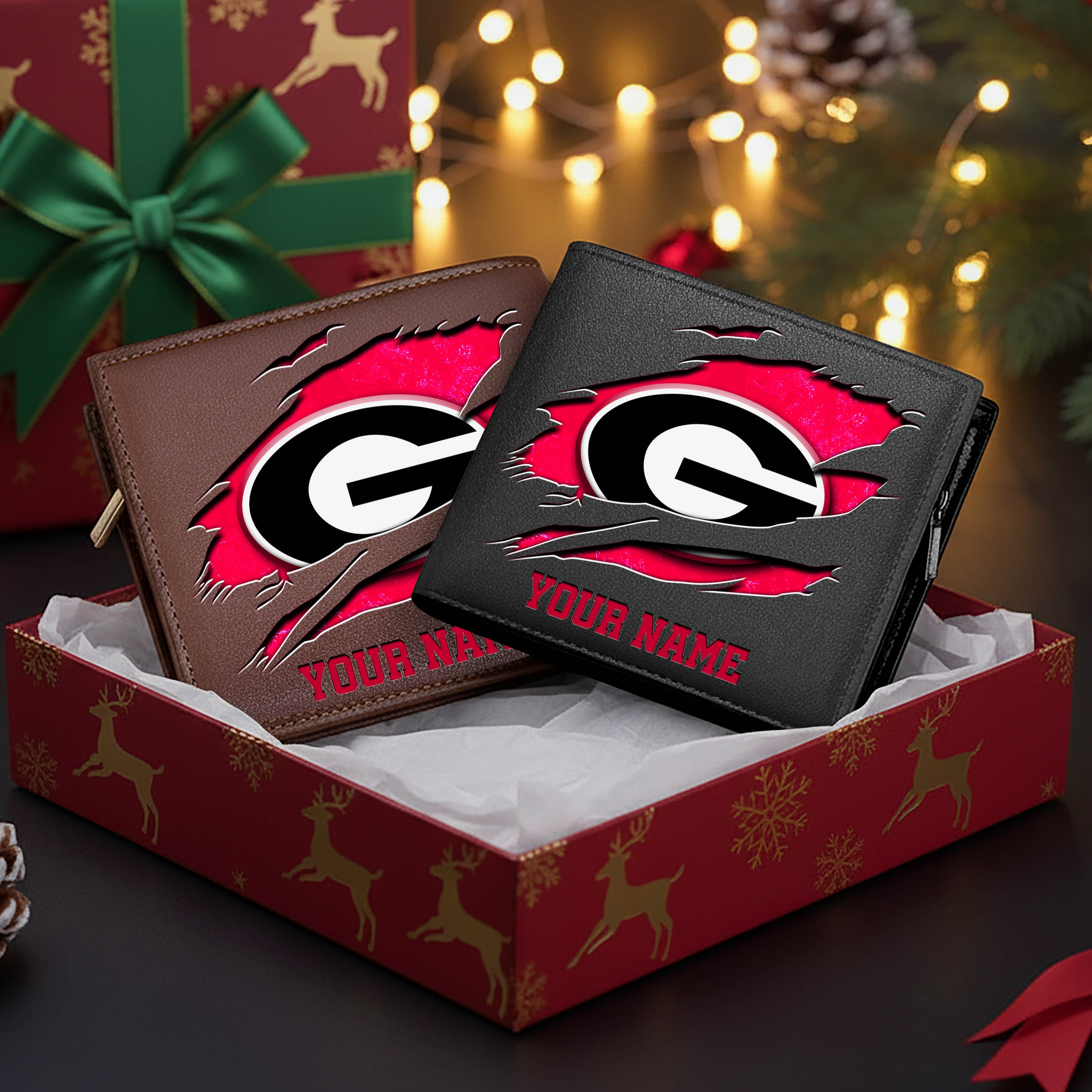Georgia Bulldogs Men Wallet Custom Your Name, Football Team Men Wallet For Fans, Gifts For Football Lovers EHIVM-08213237A