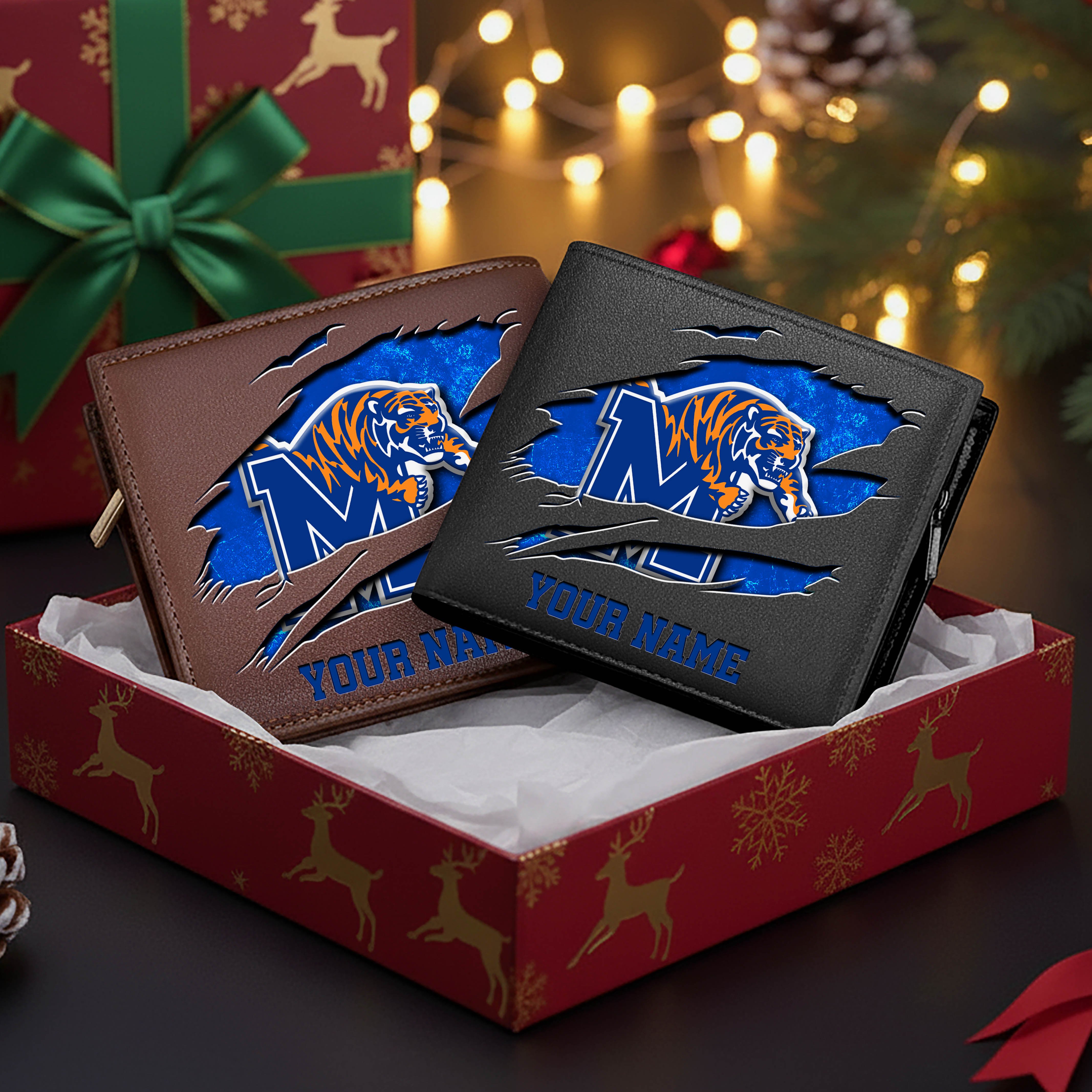 Memphis Tigers Men Wallet Custom Your Name, Football Team Men Wallet For Fans, Gifts For Football Lovers EHIVM-08213237A