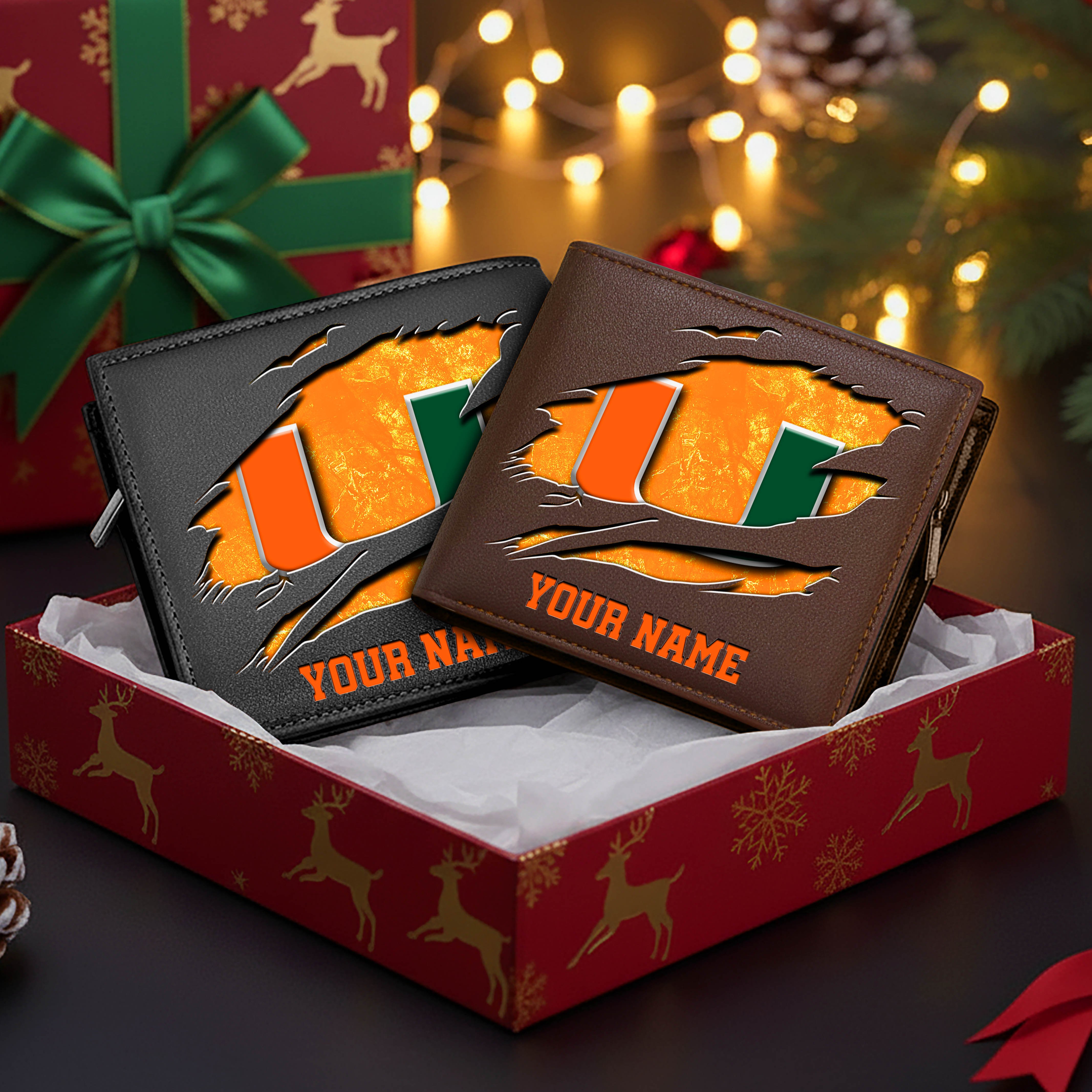 Alternative view of Miami Hurricanes Men Wallet Custom Your Name, Football Team Men Wallet For Fans, Gifts For Football Lovers EHIVM-08213237A