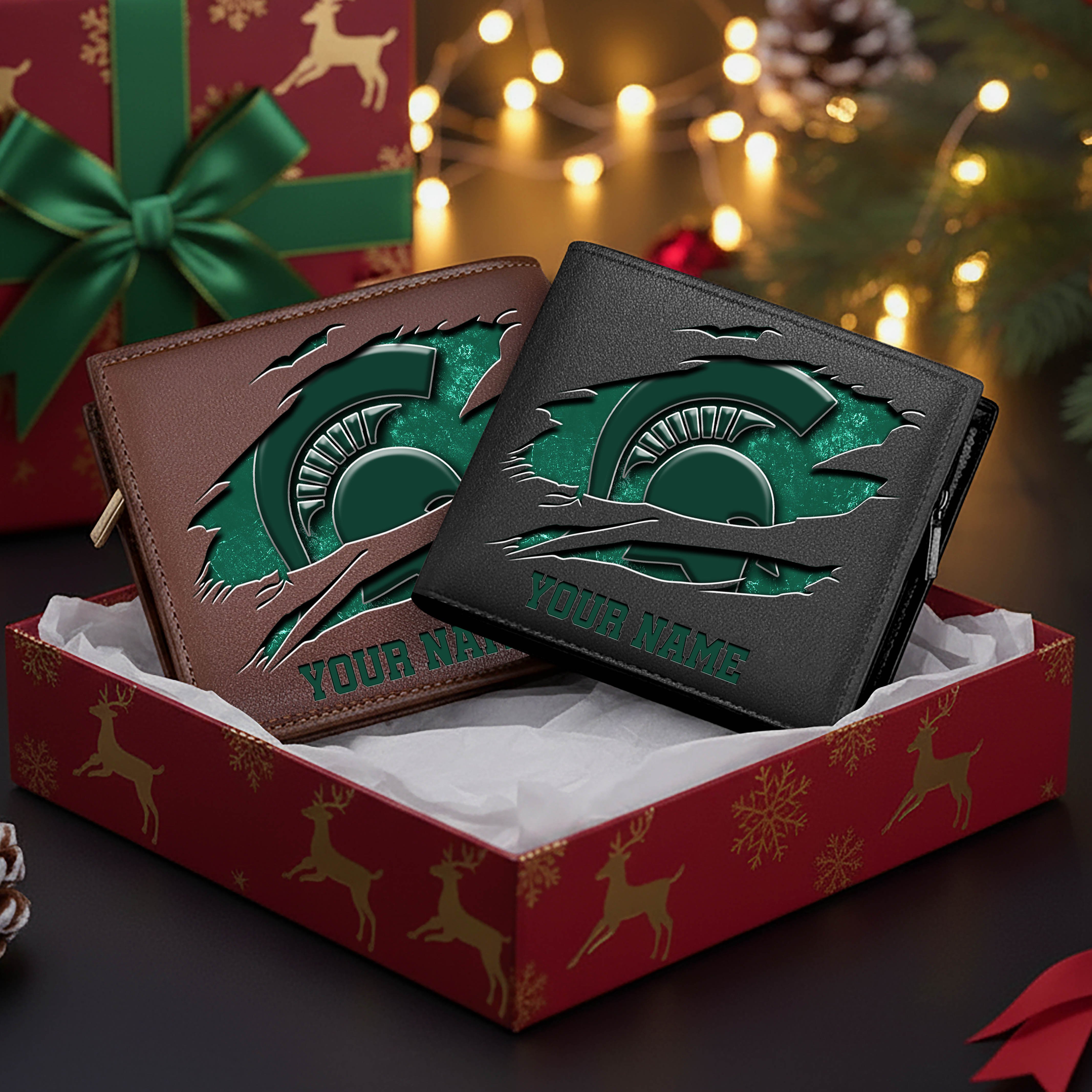 Michigan State Spartans Men Wallet Custom Your Name, Football Team Men Wallet For Fans, Gifts For Football Lovers EHIVM-08213237A