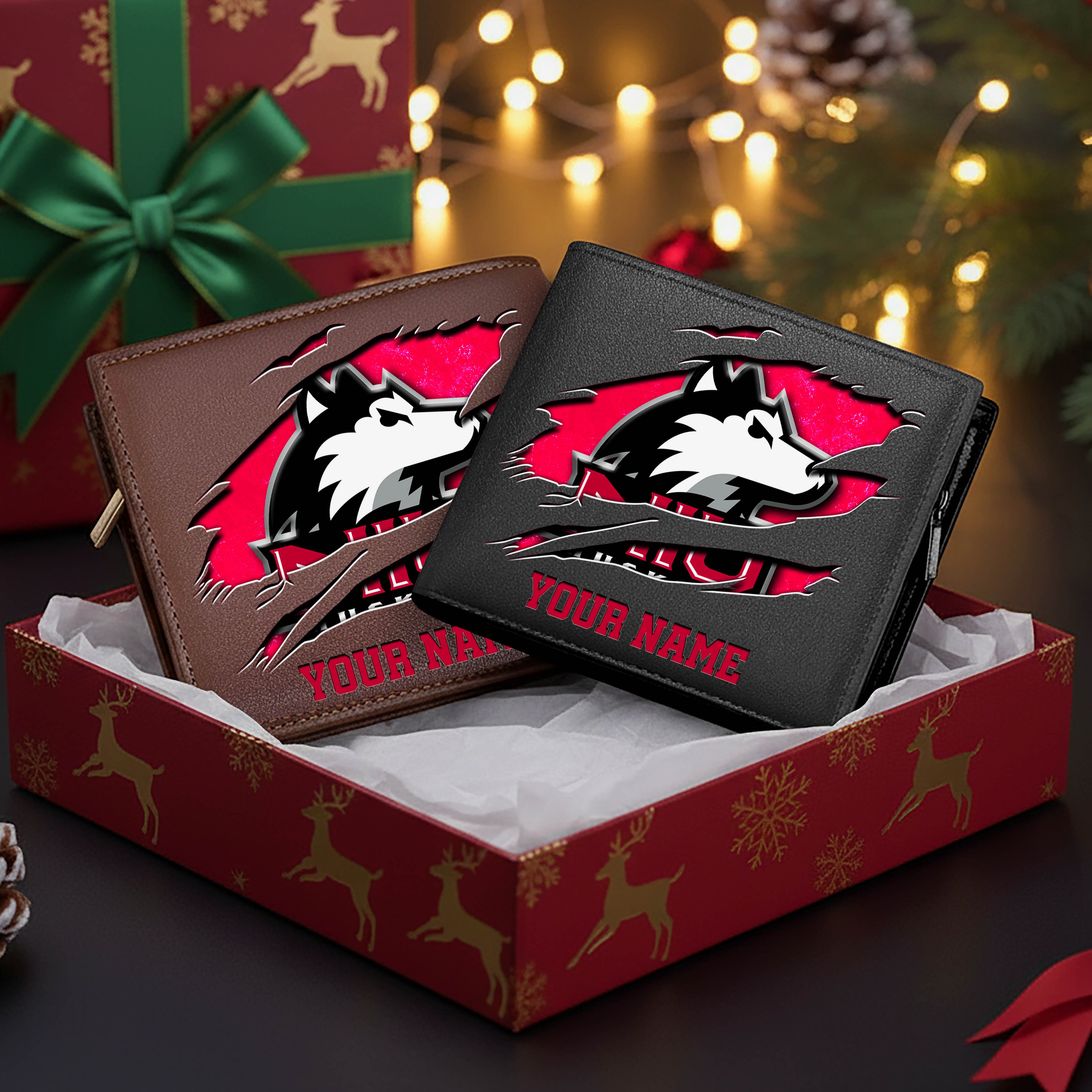 Northern Illinois Huskies Men Wallet Custom Your Name, Football Team Men Wallet For Fans, Gifts For Football Lovers EHIVM-08213237A