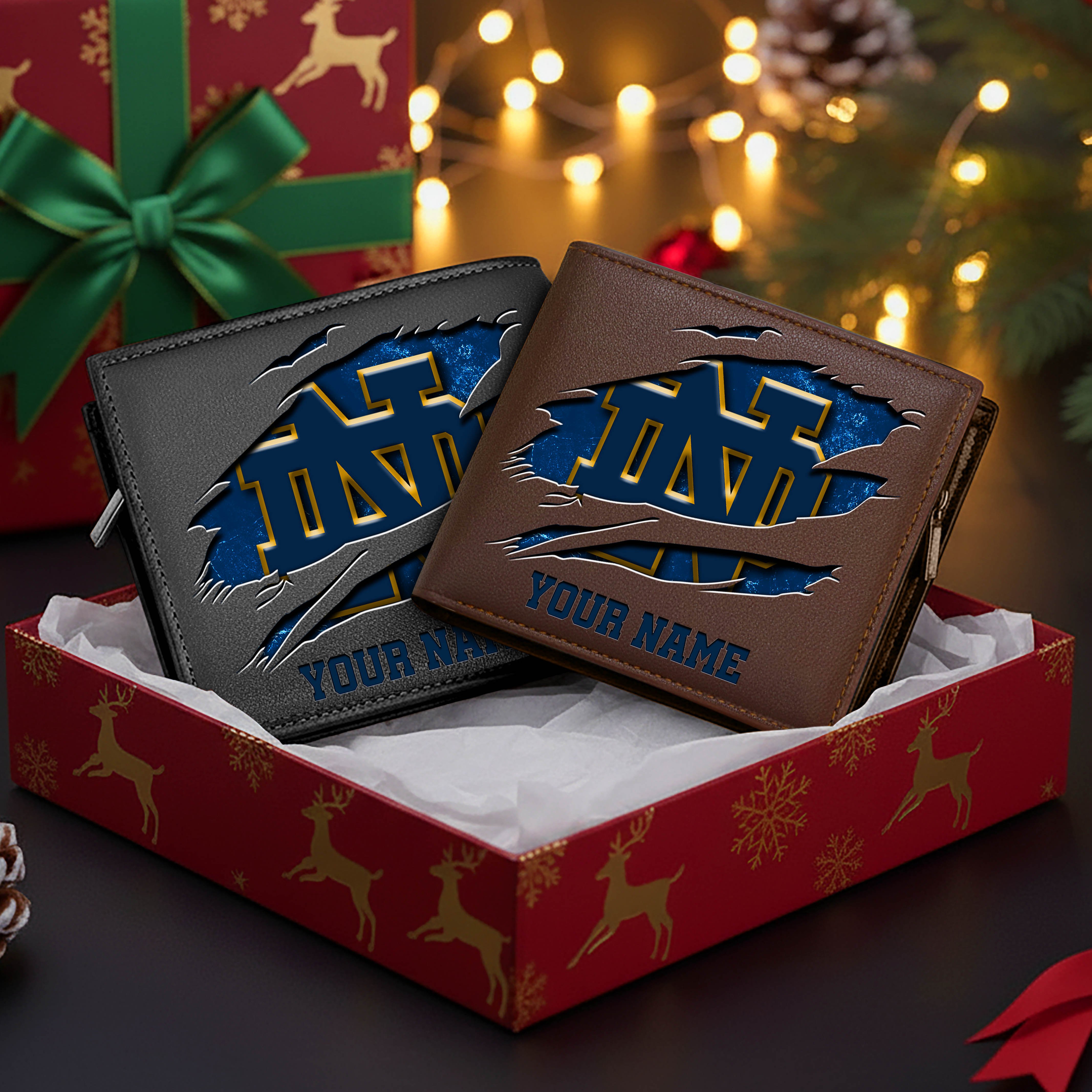 Alternative view of Notre Dame Fighting Irish Men Wallet Custom Your Name, Football Team Men Wallet For Fans, Gifts For Football Lovers EHIVM-08213237A