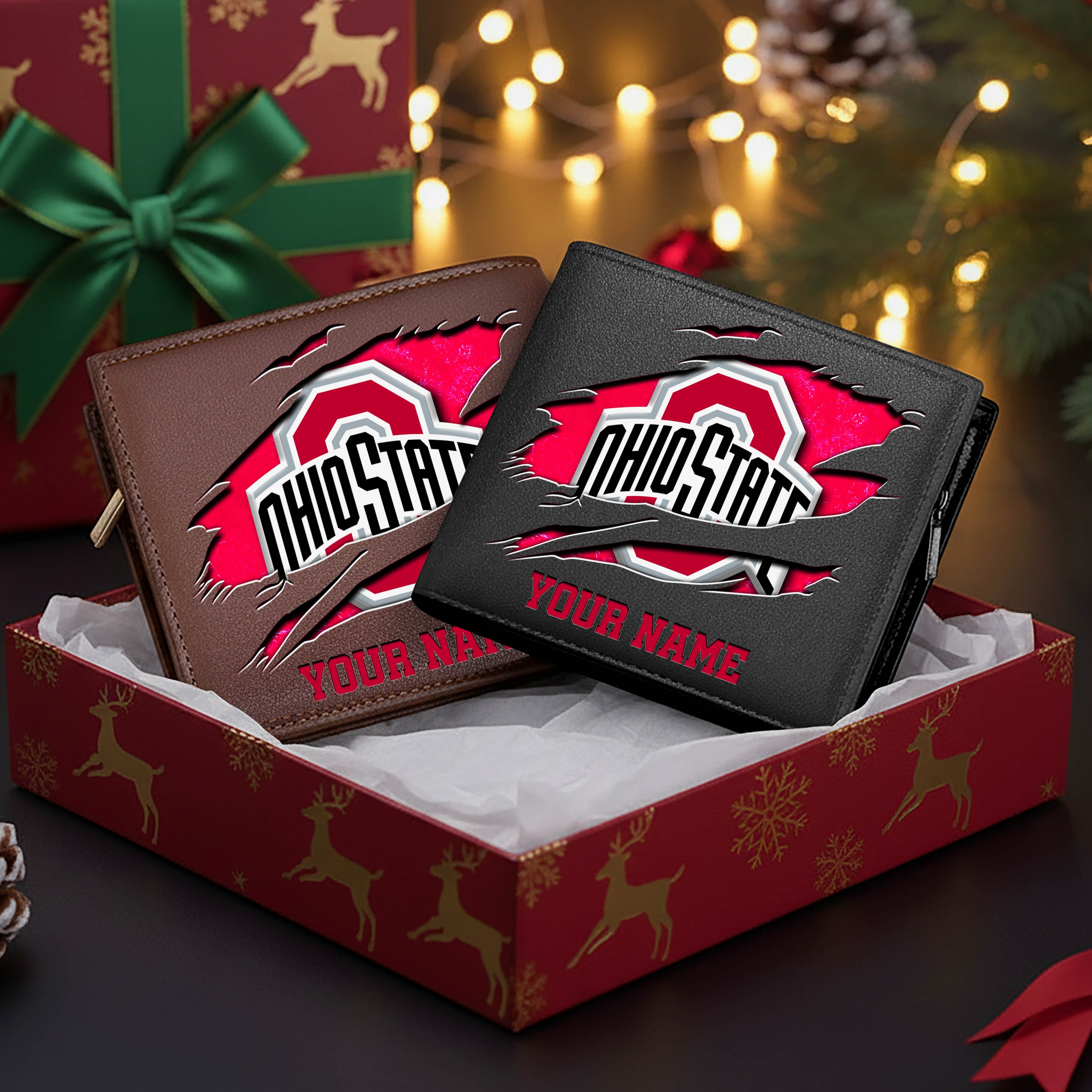 Ohio State Buckeyes Men Wallet Custom Your Name, Football Team Men Wallet For Fans, Gifts For Football Lovers EHIVM-08213237A