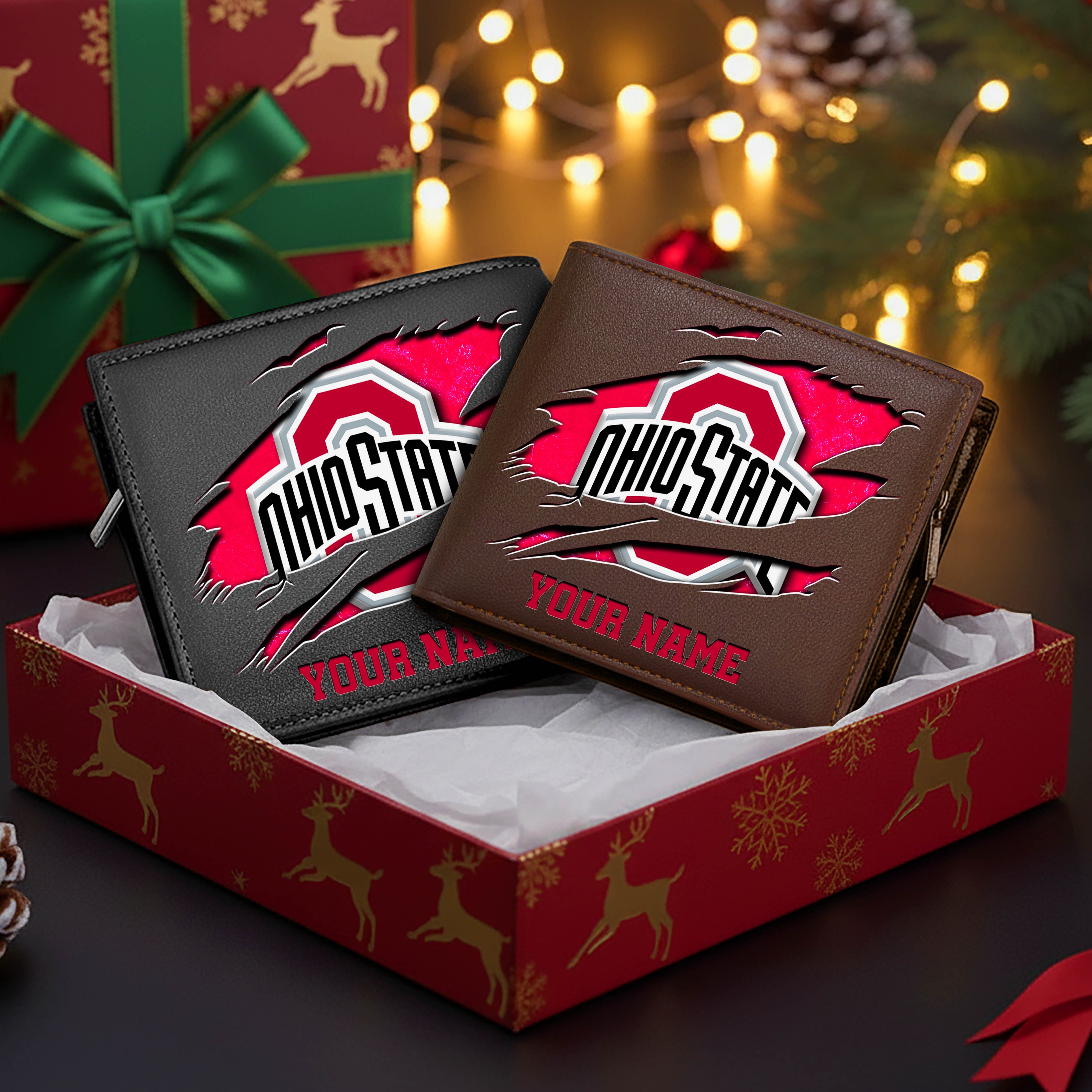 Alternative view of Ohio State Buckeyes Men Wallet Custom Your Name, Football Team Men Wallet For Fans, Gifts For Football Lovers EHIVM-08213237A